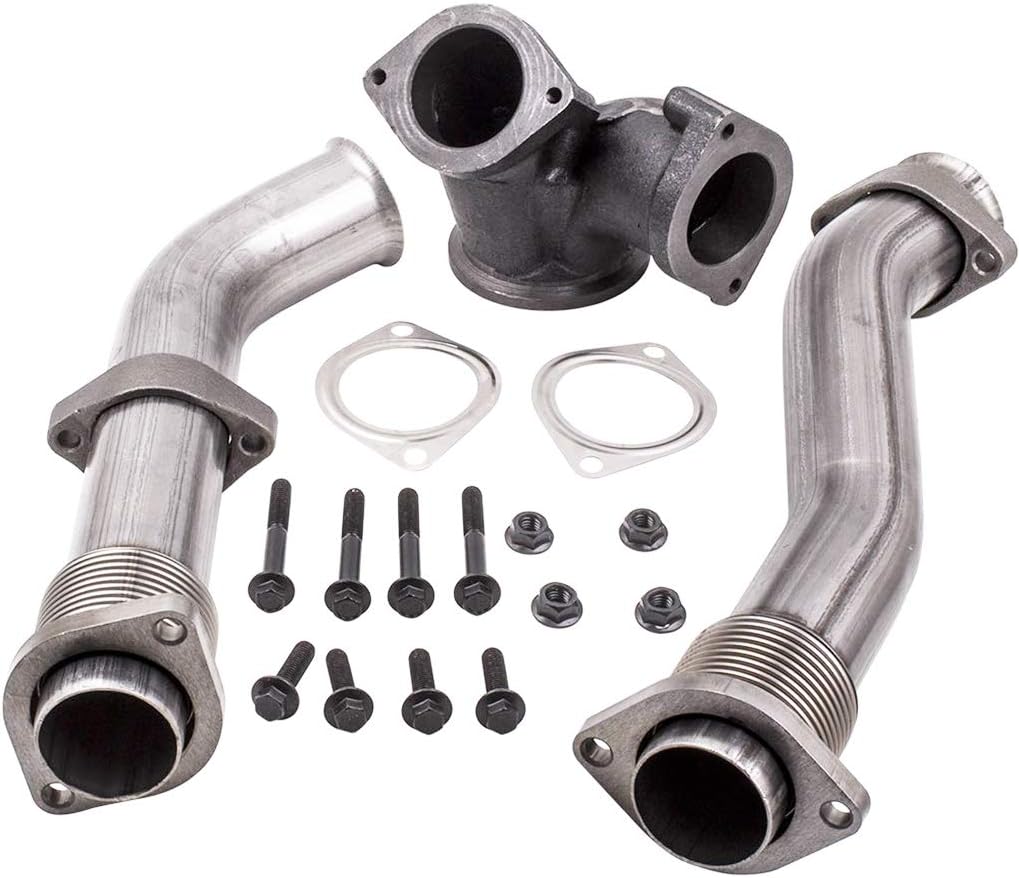 LEIMO KPARTS PowerStroke Turbo Diesel Exhaust Manifold Bellowed Up Pipes Kit Compatible with Ford 1999-2003 7.3L 679-005 F-250 F-350 Super Duty