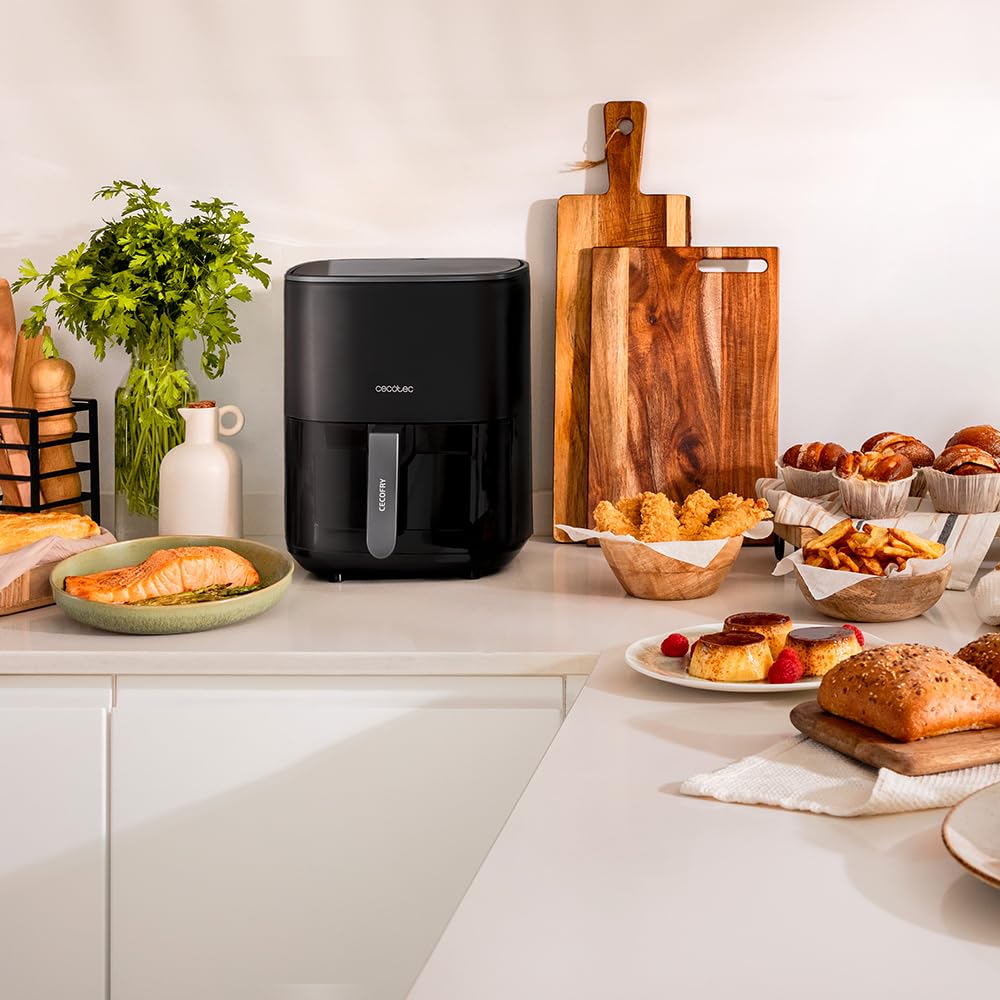 Cecotec frytkownica beztłuszczowa Cecofry Fantastik okna 6500. 6,5 L, 1700W, Technologia PerfectCook, 12 trybów gotowania, Dotykowy, Przyciemniany 80-200ºC, Okno, Kuchnia hast 60 min