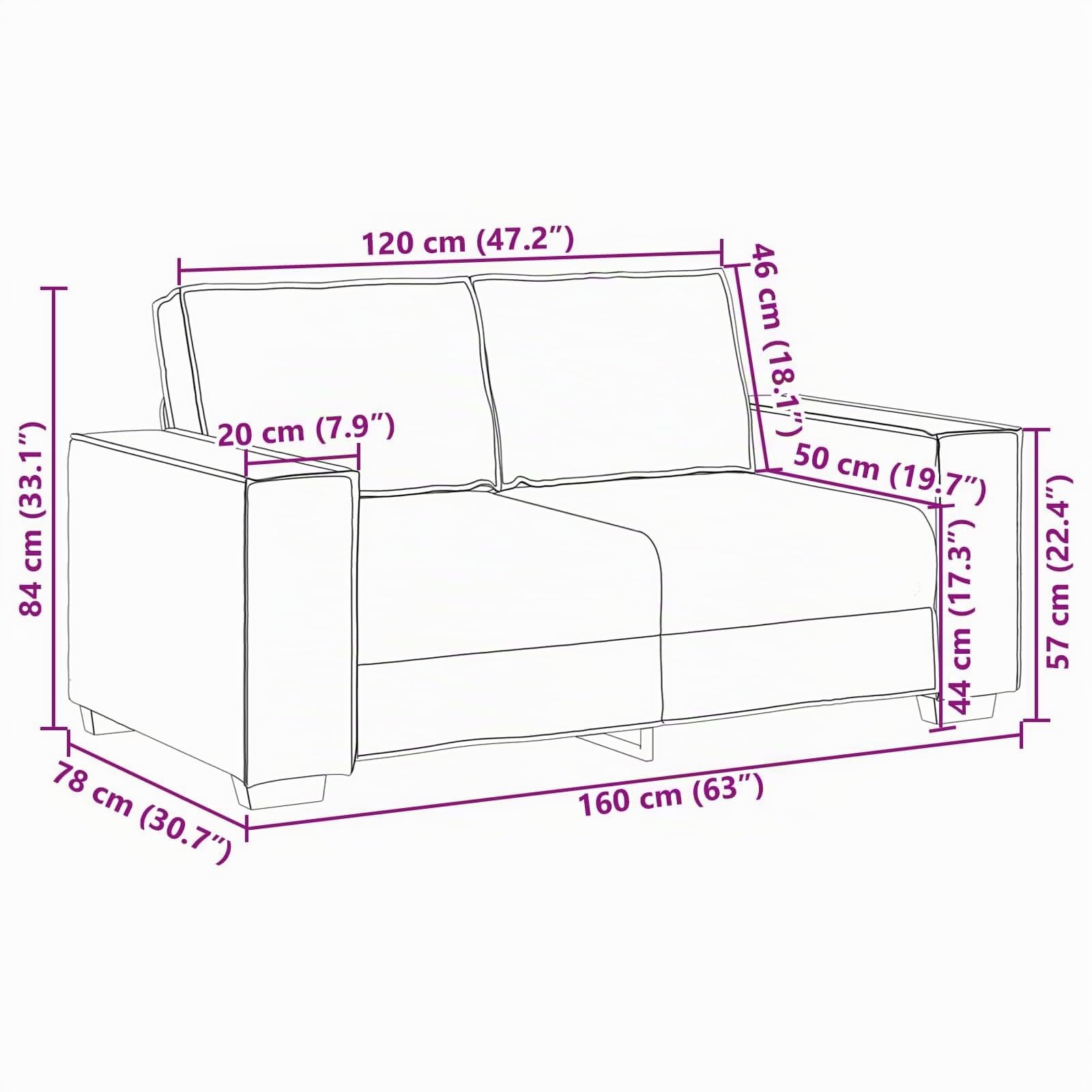 vidaXL Divano a due posti Nero 160 cm Pelle Sintetica