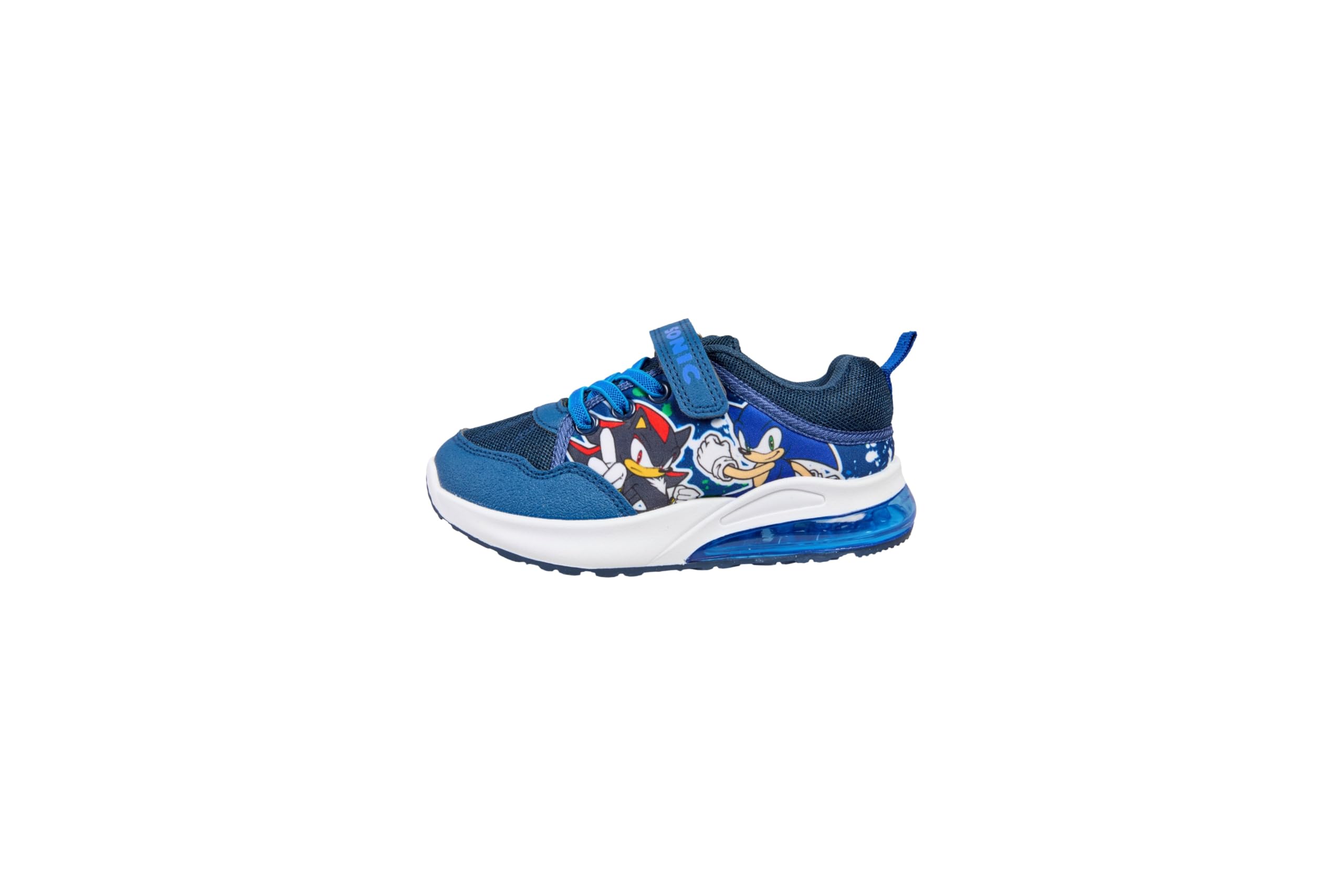 Sonic The Hedgehog Scarpe da ginnastica per bambini, leggere, blu, per camminare, correre, atletica, scarpe sportive con chiusura a tocco con lacci elastici