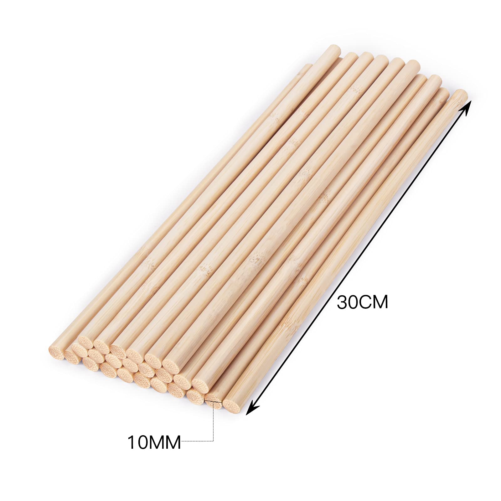 HOPELF 25 Holzstäbe 1,27 X 30,5 Cm – Bambus-Stäbe Für Basteln, Flaggen, DIY-Projekte