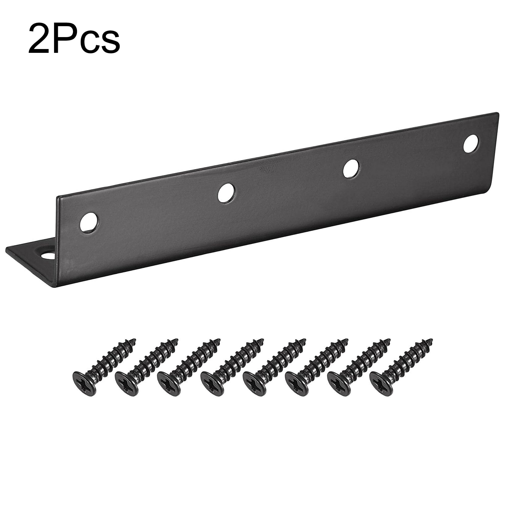 TA-VIGOR Heavy Duty L Brackets, 25x25x140mm Black Stainless Steel Corner Braces, 90 Degree Brackets with Screws - Image 3