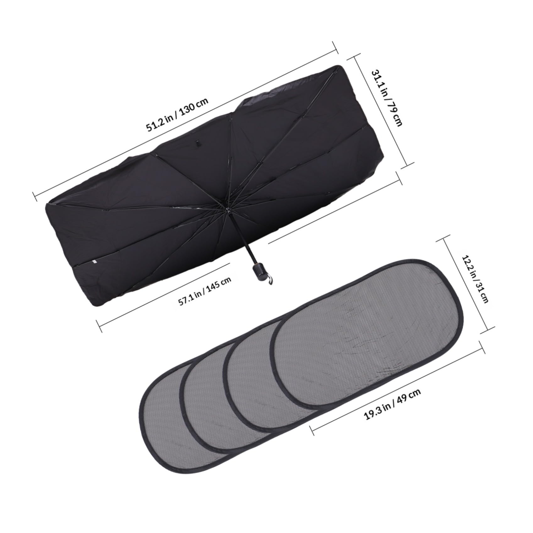 Parapluie Pare-Soleil pour Véhicule 1 Set, Pliable en Acier