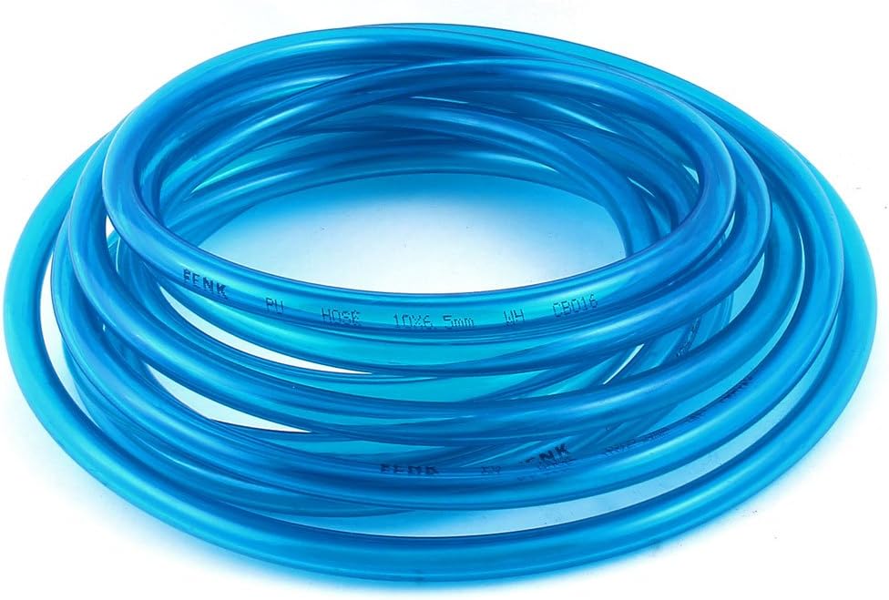 uxcell 10mm(OD) x 6.5mm(ID) PU Air Tubing Pipe Hose 5 Meter Clear Blue 5M