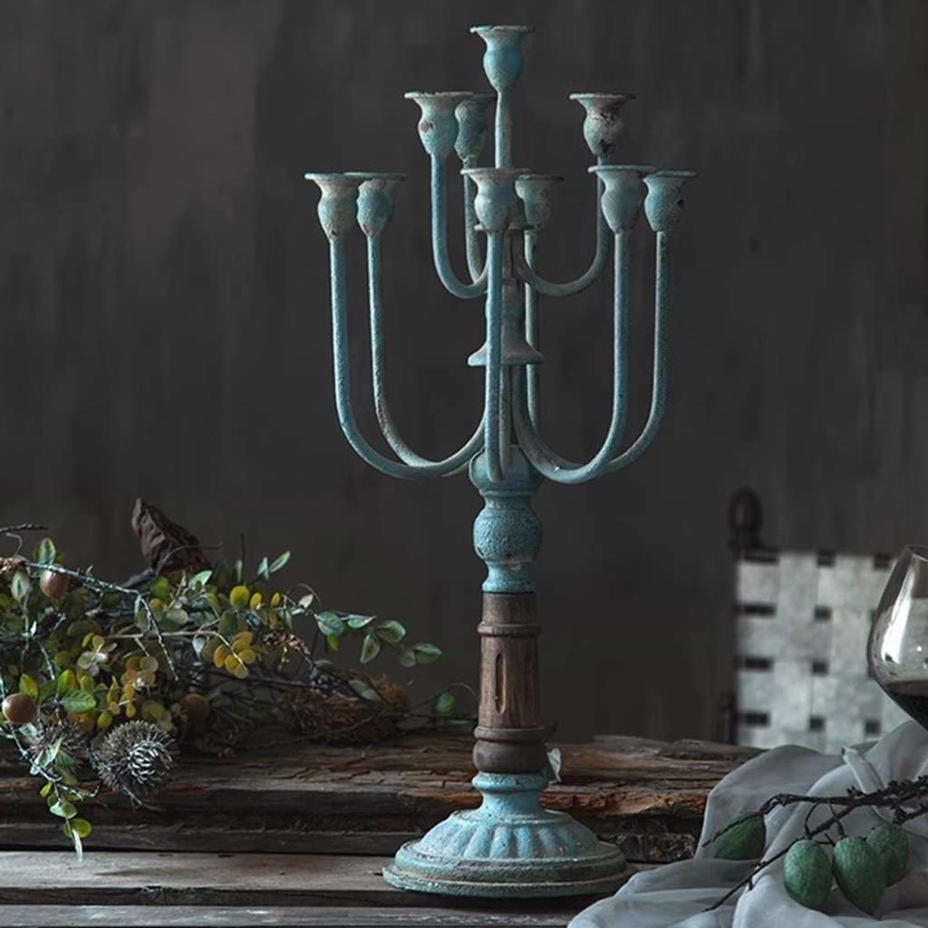 Candelabro, 10 brazos de metal decorativo para bodas, comedores, fiestas, decoración del hogar, estilo antiguo, 57 cm