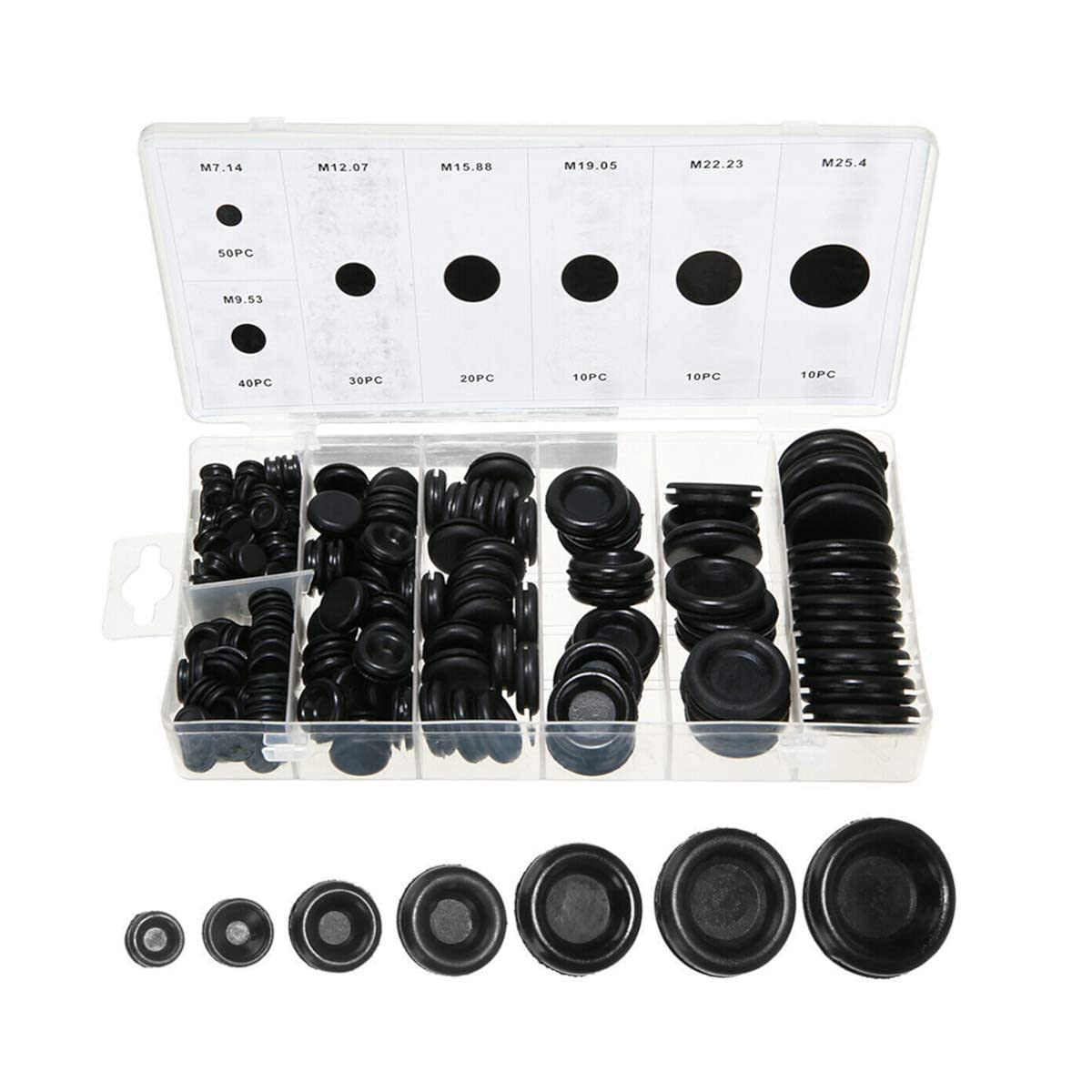 DIY Crafts 170 Pcs, Rubber Grommet Firewall Hole Plug Assortment in 7 Common Sizes,Set Electrical Wire Gasket for Auto Body and Sheet Metal Do It YourSelf (1)-image-36