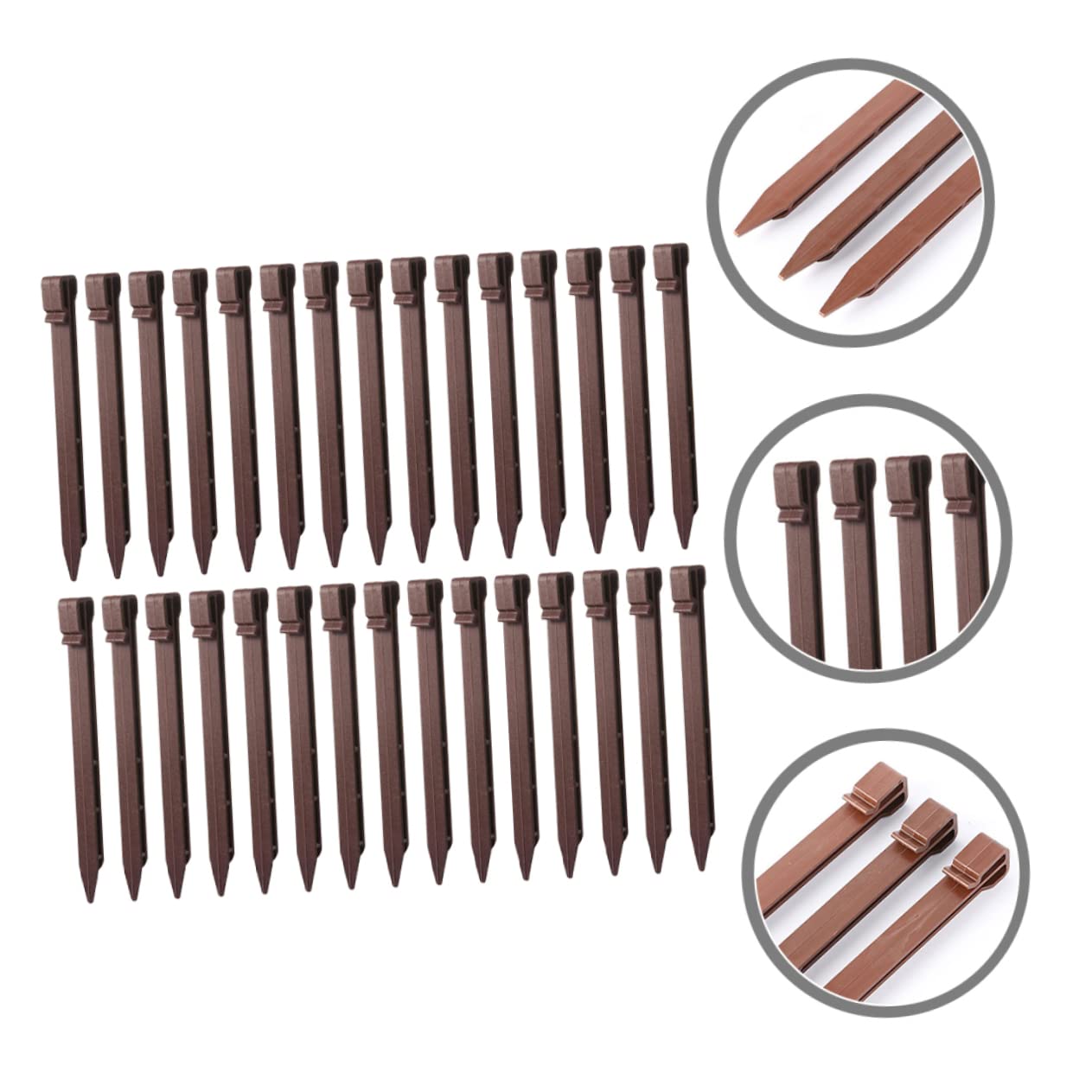 Piquets de Fixation 30 Pièces en Plastique Robustes pour Jardin pour Plantes et Bordures 30 Tuteurs pour Ancrage de Toile et Protection des Cultures en Jardinage