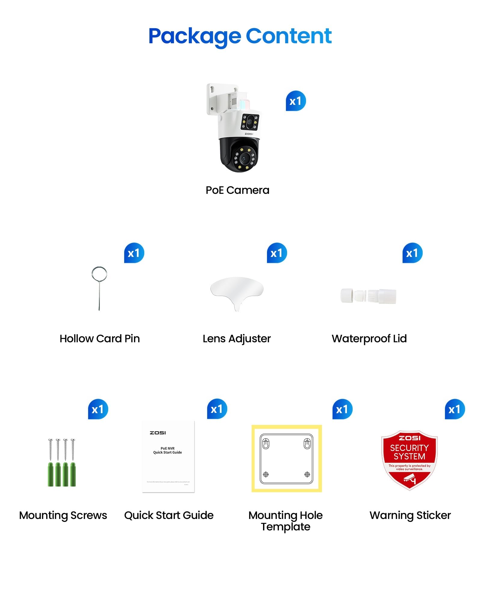 ZOSI 4MP+4MP PoE Dual-Linse Überwachungskamera, KI Personenerkennung
