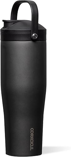 Corkcicle Protein Shaker - Agitador integrado y tapa de colador de frutas, 30 onzas, pizarra de cerámica