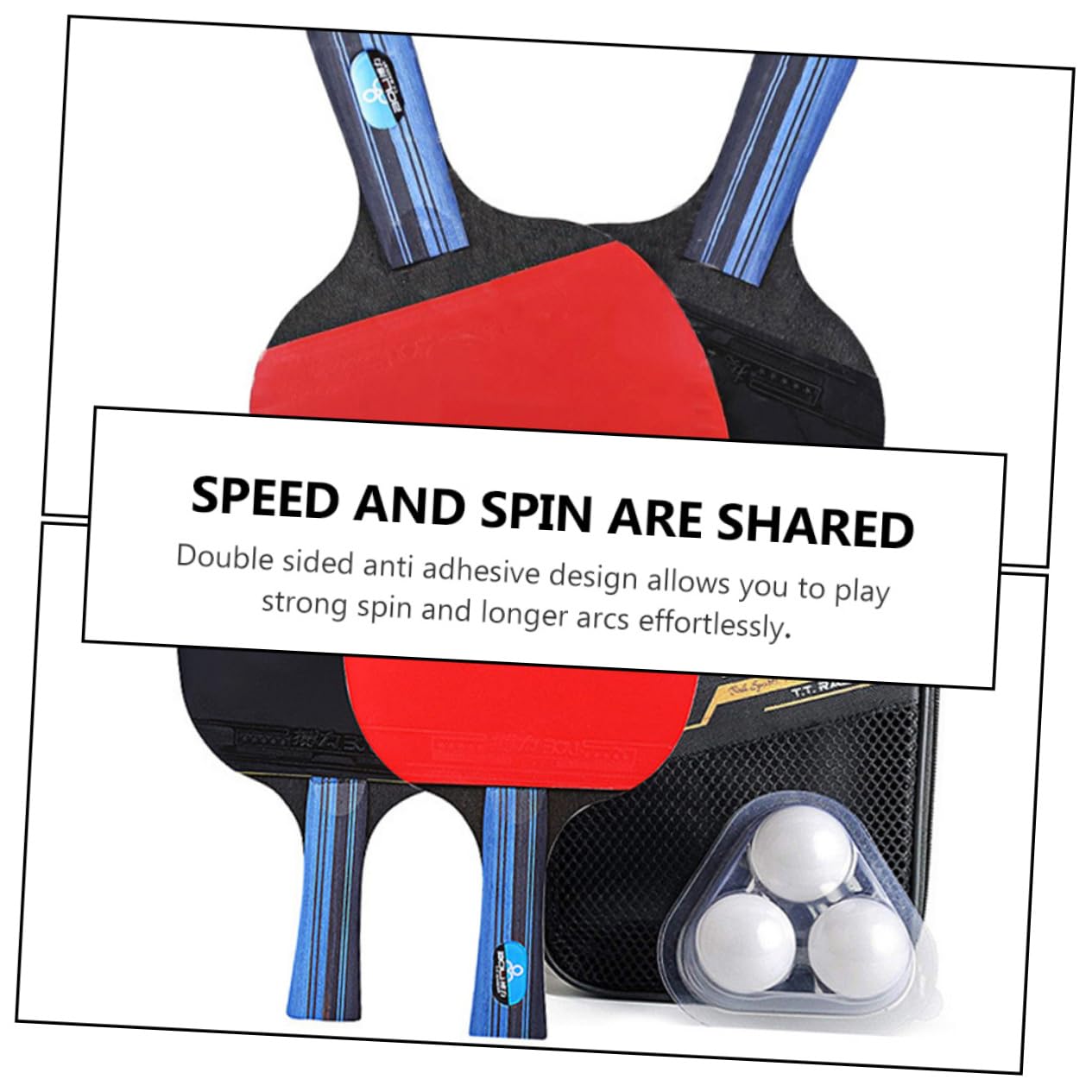 balacoo Table Tennis Racket Set Double-Sided Pingpong Paddles Perfect for Practice