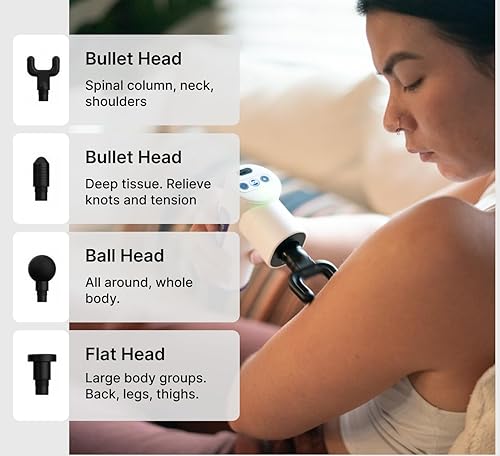 Miniatura 5 de MORELIFE VivaPulse - Masajeador avanzado de tejido profundo con terapia de calor y frío, potente pistola de masaje portátil, para relajación