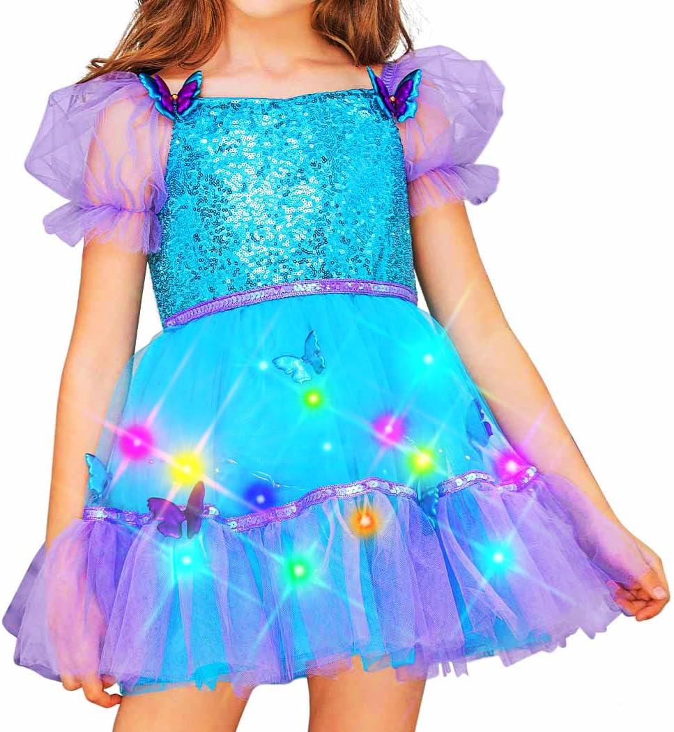 EARENT Light Up Tutu Neon Outfits New Year Eve Celebration Outfits Christmas Dress