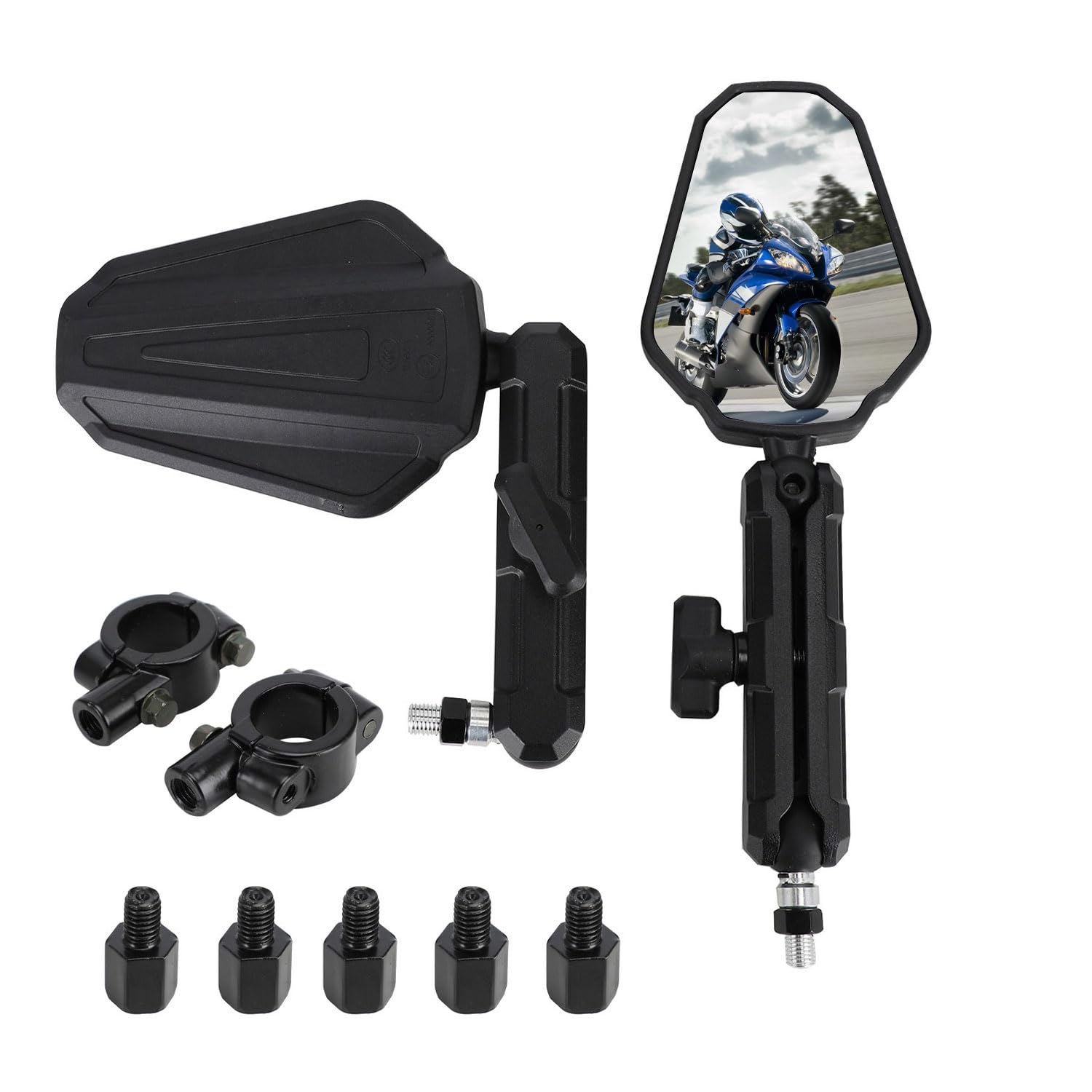 1 coppia di specchietti retrovisori per moto, accessori per moto, pieghevoli, specchi retrovisori universali, lega di alluminio, per la maggior parte delle moto, dirtbike, scooter, quad, ATV
