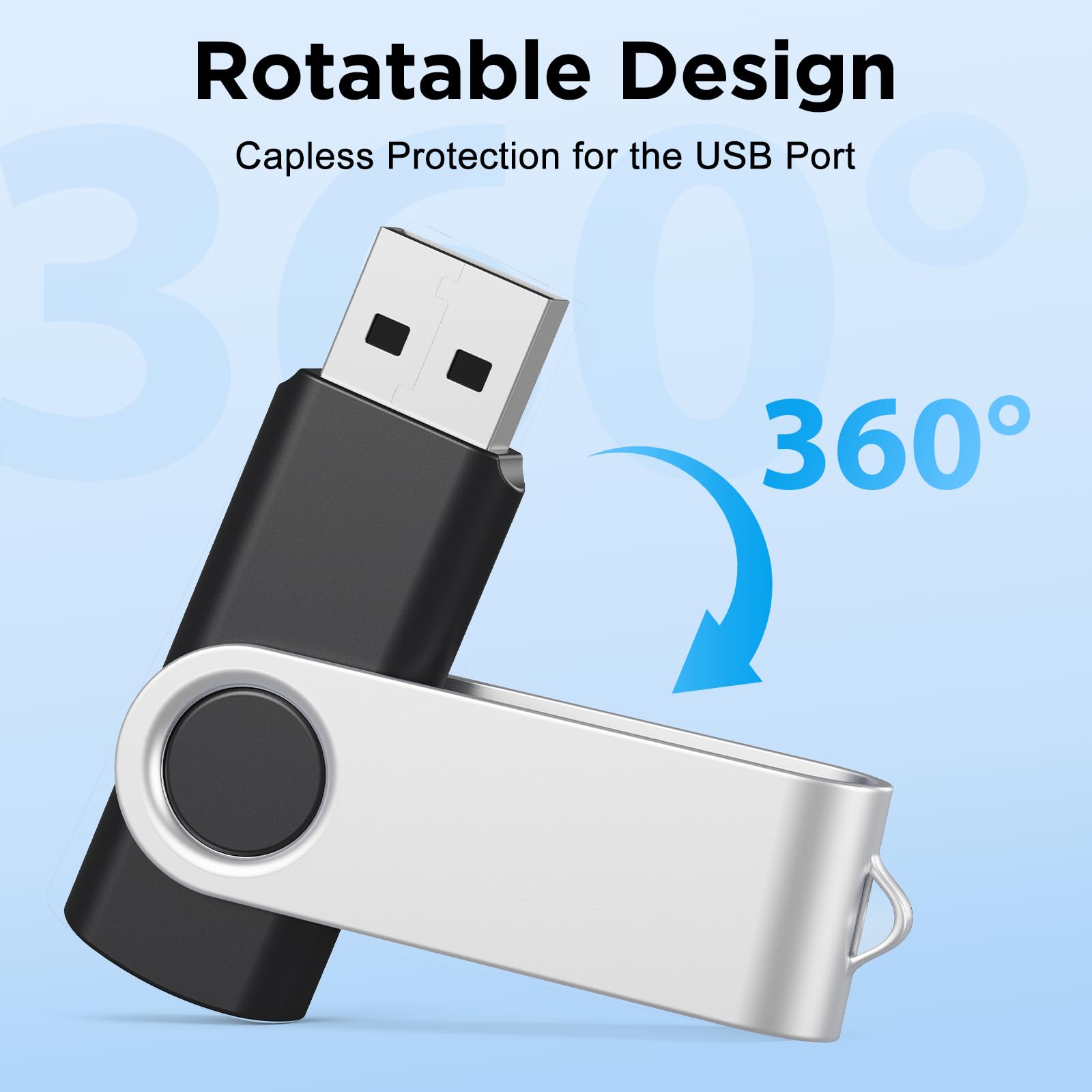 Cle USB 4 Go Lot de 10 USB 2.0 Clé USB Flash Drive Rotative Clef USB Couleur Mixte Mémoire Stick Métal Flash Drive - 5