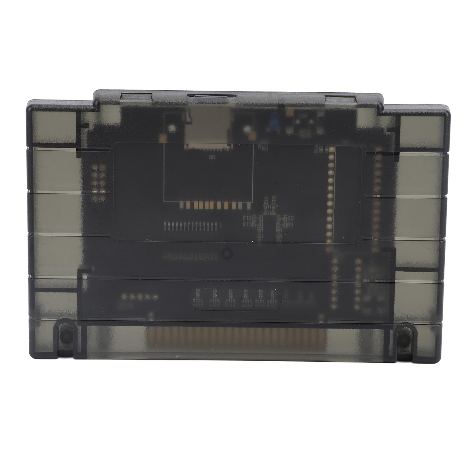 Cartucho de juegos 3000 en 1 V1.0 con tarjeta de memoria de 8 GB para consola SNES, cartucho multijuego compatible con FAT16 y FAT32, función de guardado automático para (Negro transparente)