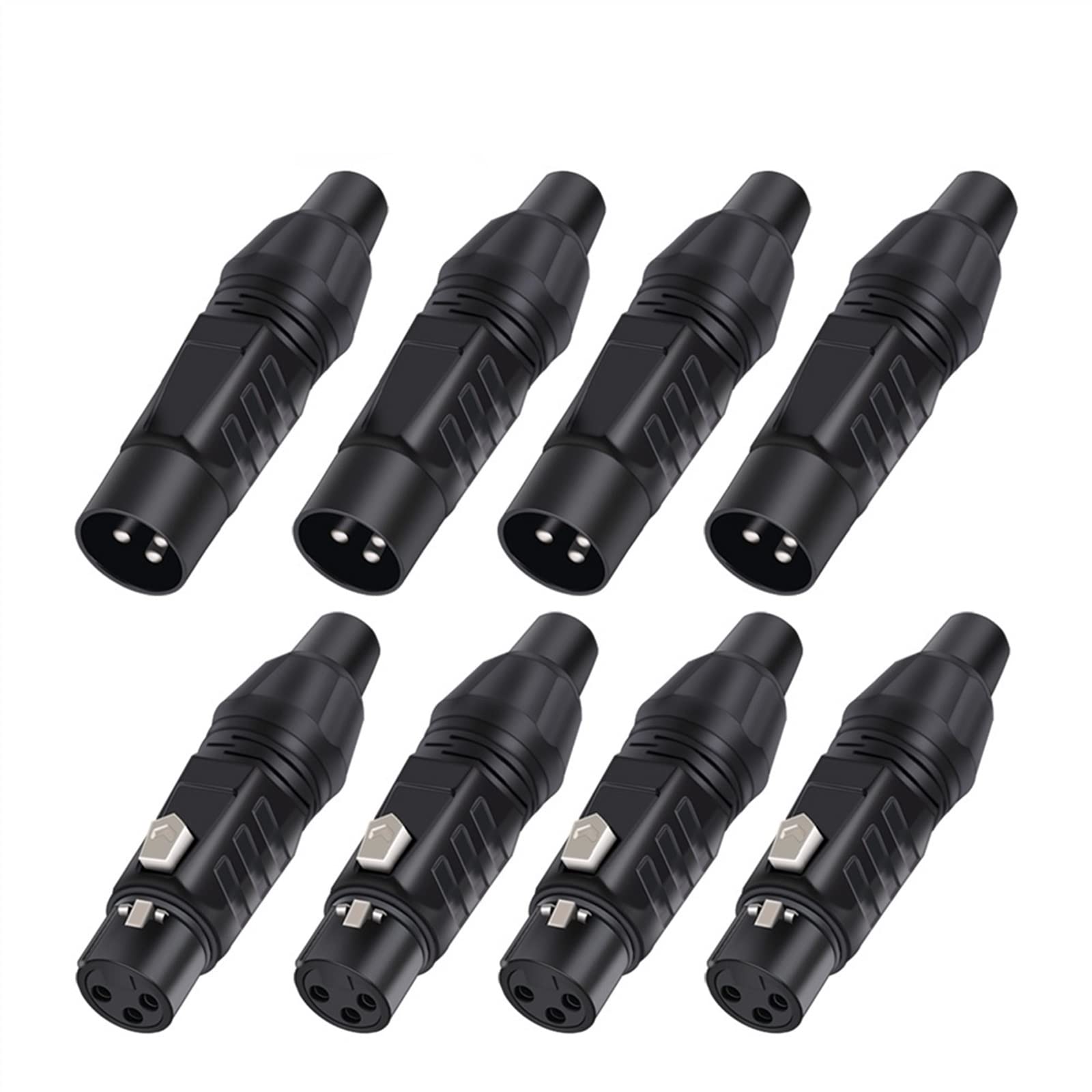 Conector XLR 3 pines macho y hembra tipo serpiente para cable de audio y microfono en color negro