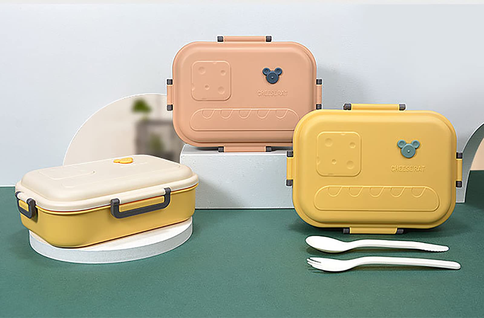 Bento Box da 3 Pezzi per Cartoni Animati, Scatola da Pranzo Creativa per Adulti E Bambini, Scomparto Singolo di Grande capacità può Essere Utilizzato nel Forno a Microonde