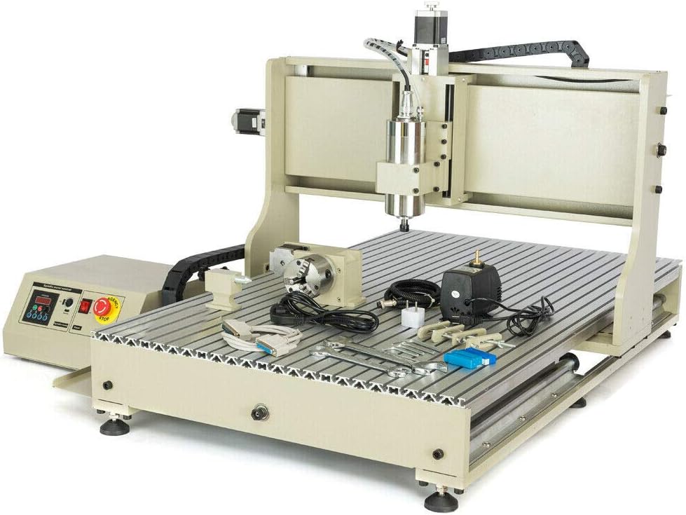 4 ejes CNC 6090 fresadora de gravado de husillo de grabado con controlador, 2200 W, USB, máquina de grabado, router Machine Kit para placas de MDF, acrílico, diseño 3D/2D