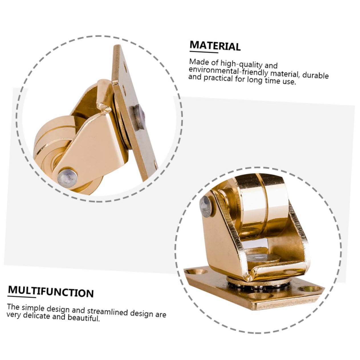 Vaguelly Accessorio Per Pianoforte Verticale 4 Ruote in Ottone Resistente E Pratico Per Movimento Facile Del Piano Con Design Semplice E Stile Retrò Naturale