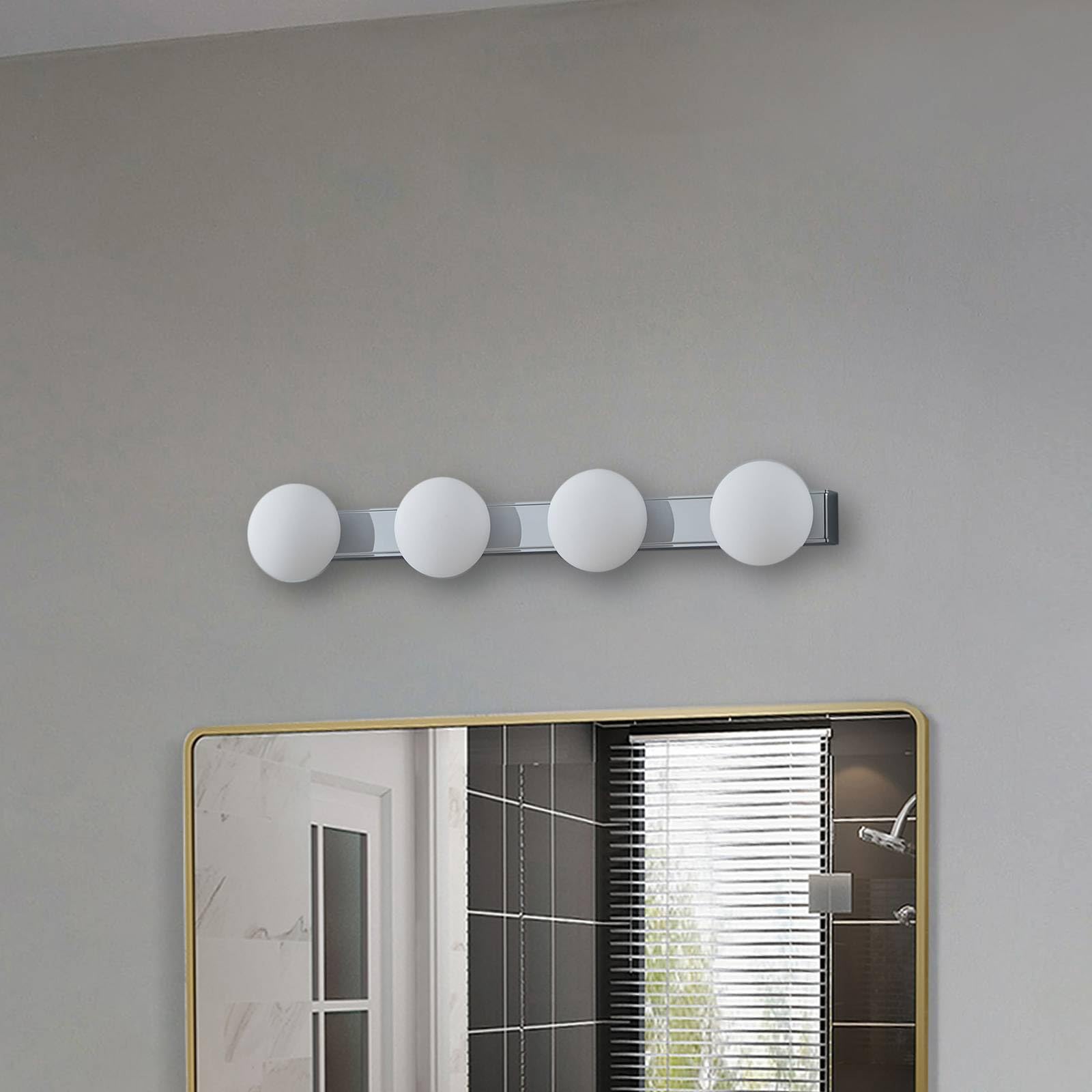Lucande LED Wandleuchte, Wandlampe Bad Myrra (spritzwassergeschützt (Modern) in Chrom aus Aluminium (4 flammig) - Wandleuchten Spiegelleuchte Badezimmer Wandbeleuchtung Badezimmerleuchte