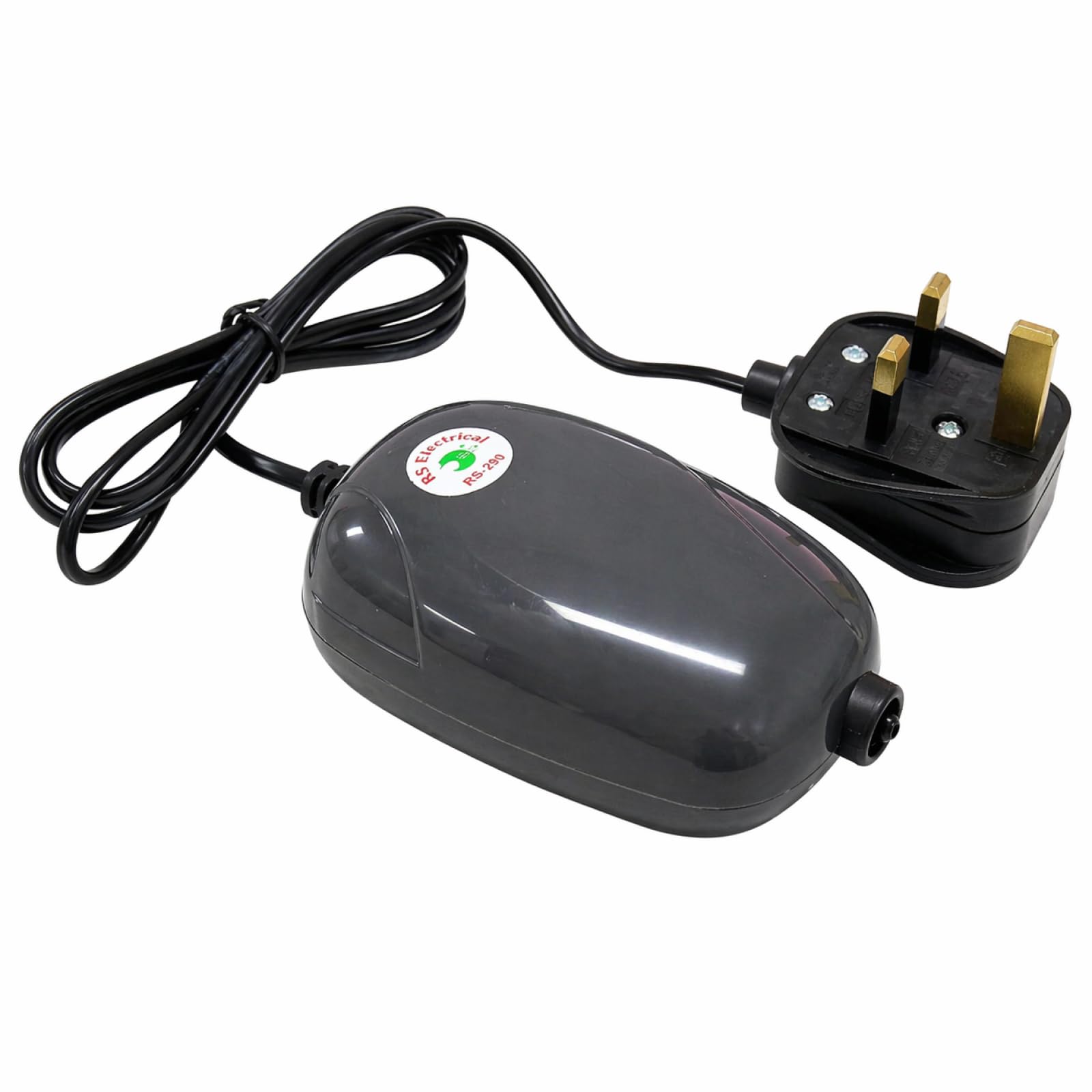 1.6 L/min Ultra Quiet Aquarium Air Pump 3W – High Output Oxygen Aerator with Air Stone, Tubing, Check Valve & Suction Cup for Fish Tank