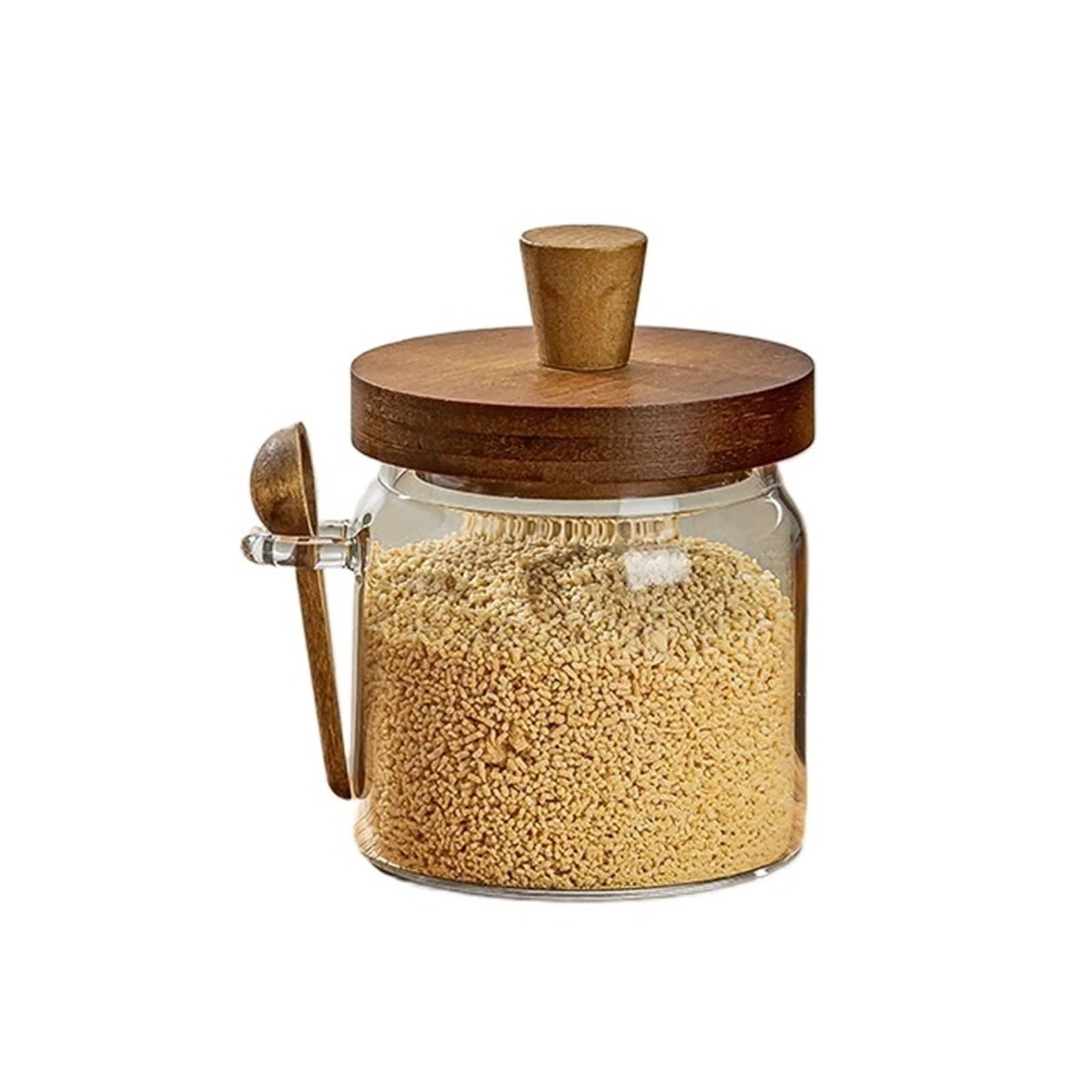 HYFEUOKF Coffee Bean Storage Jar Airtight Glass Container Press-type Tea Moisture-proof(550ml*2)