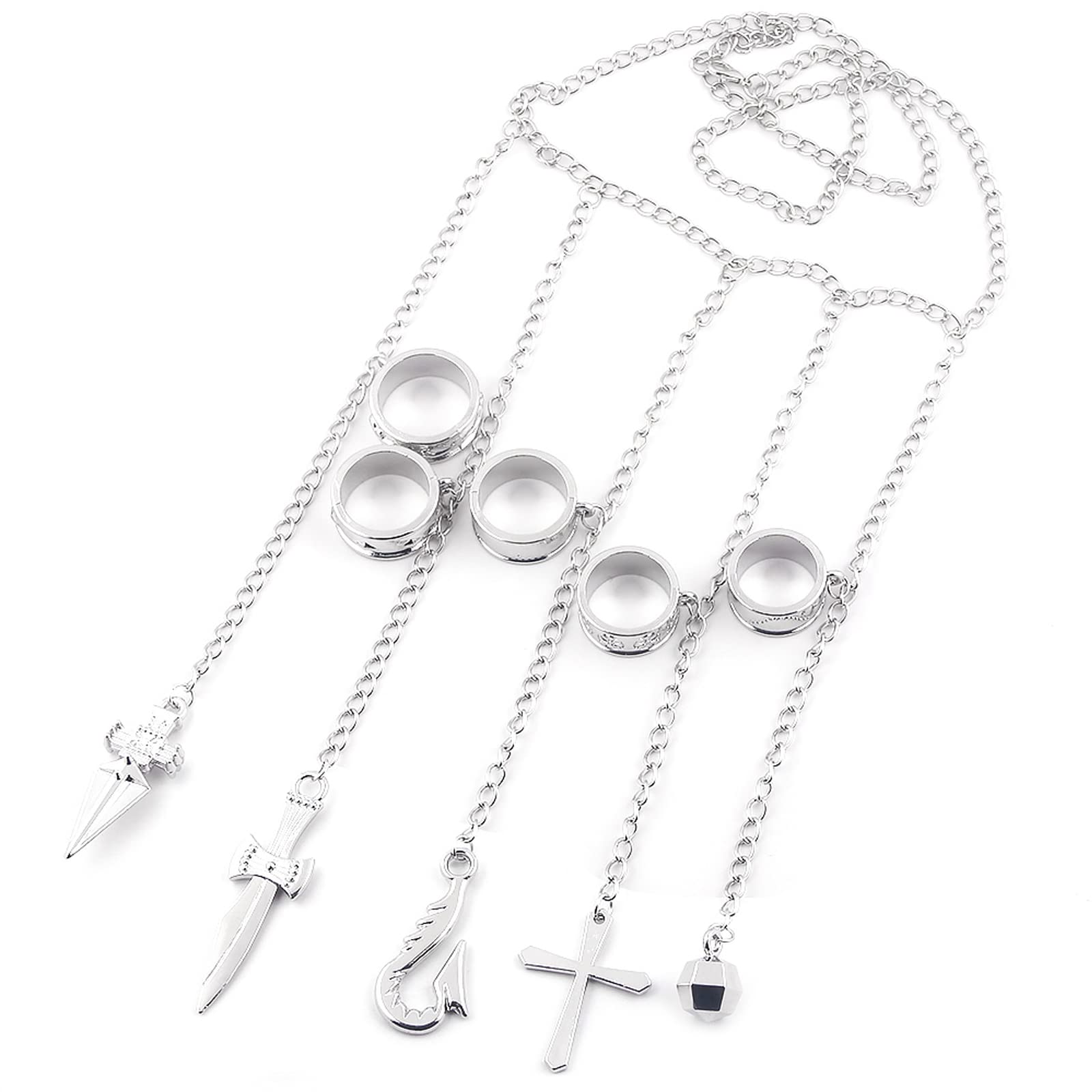 Anime HXH Kurapika Charm Bracelet - Anime HXH Cosplay Five Finger Rings Bracelet For Women Men - Best Stuff for Collection Jewelry Halloween Cosplay Gifts