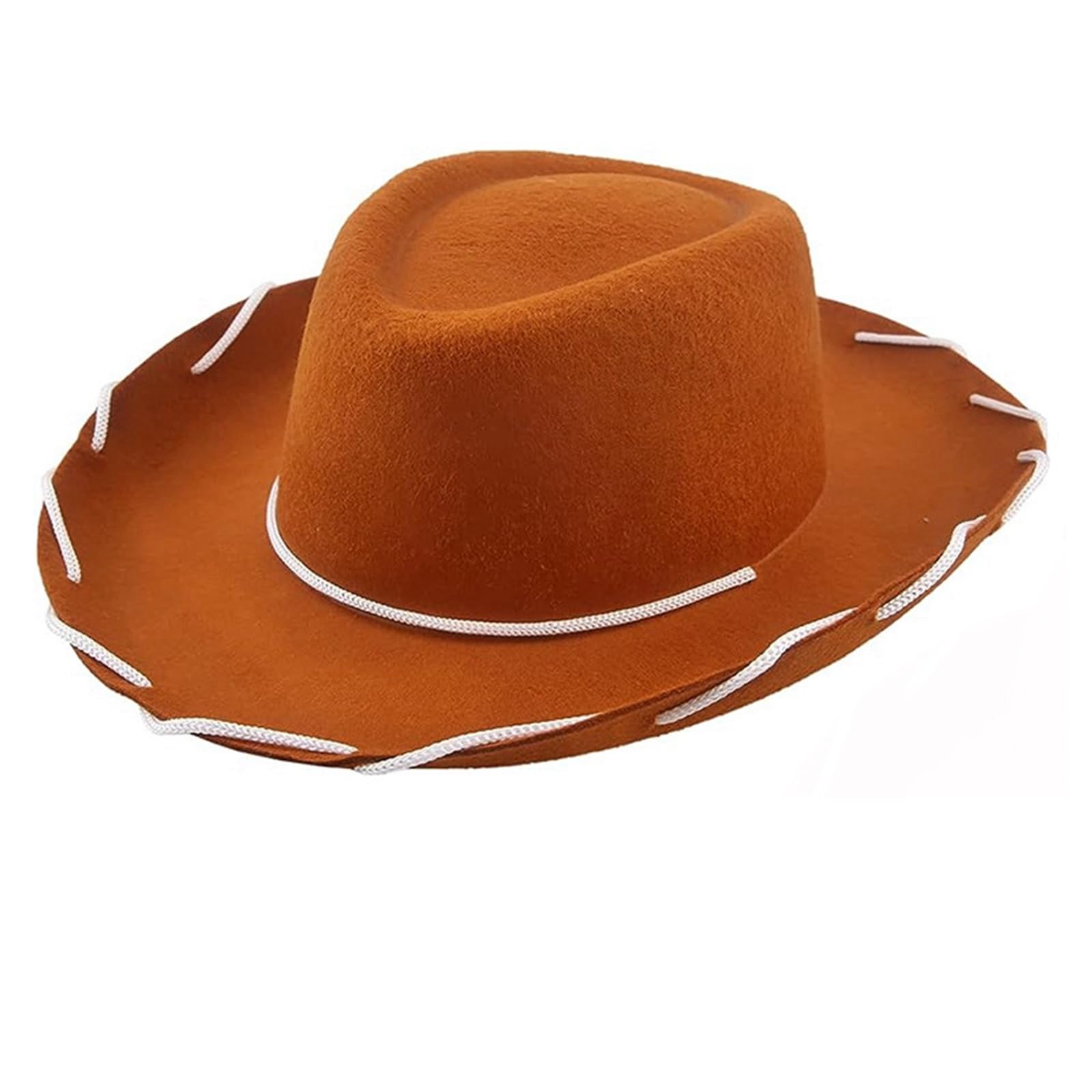 BABWWNIX Women Girls Felt Cowboy Hat, Felt Cowgirl Hat, Western Cowgirl Cowboy Hat, Dressup Country & Rodeo Play Costume (Chocolate, 40cm*27cm*12CM)
