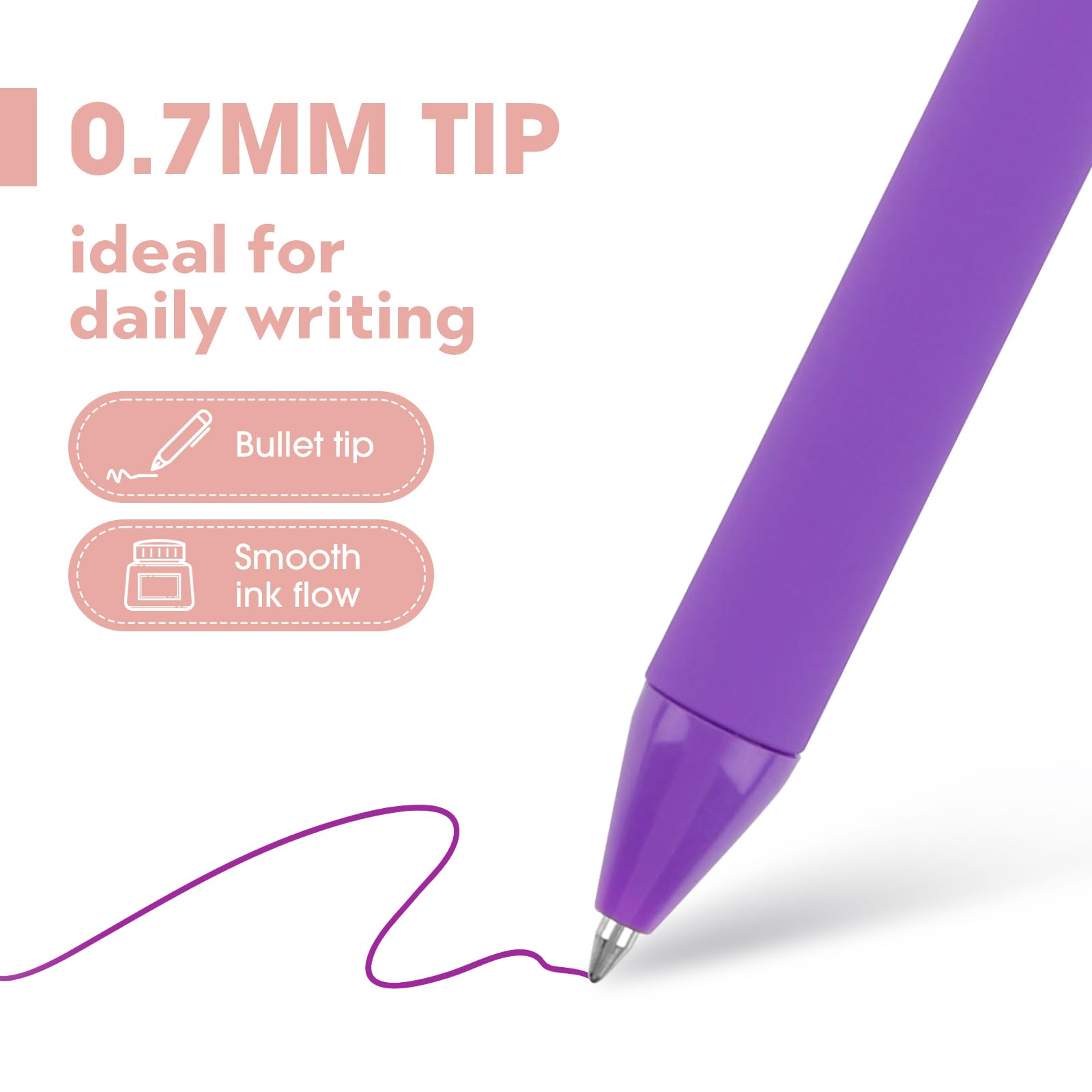 Set Da 12 Penne Gel Colorate Retrattili – Punta 1 Mm, Inchiostro Vivace Ad Asciugatura Rapida, Impugnatura Morbida Per Scrivere E Disegnare