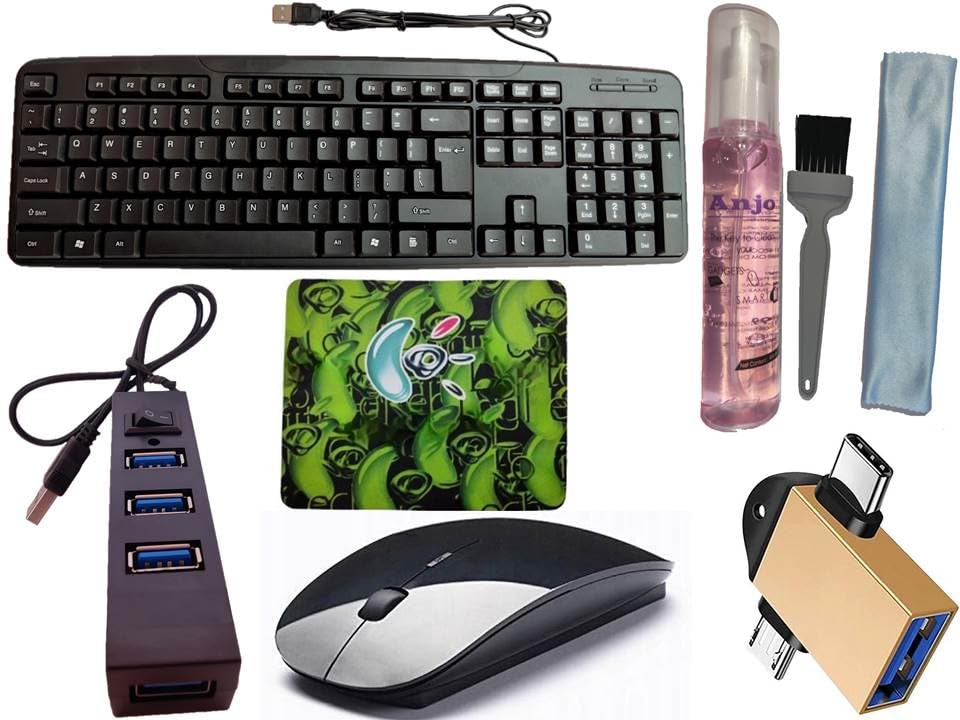 Amazon.in: Buy Anjo 6 in 1 Combo of Wired Keyboard, Wireless Mouse