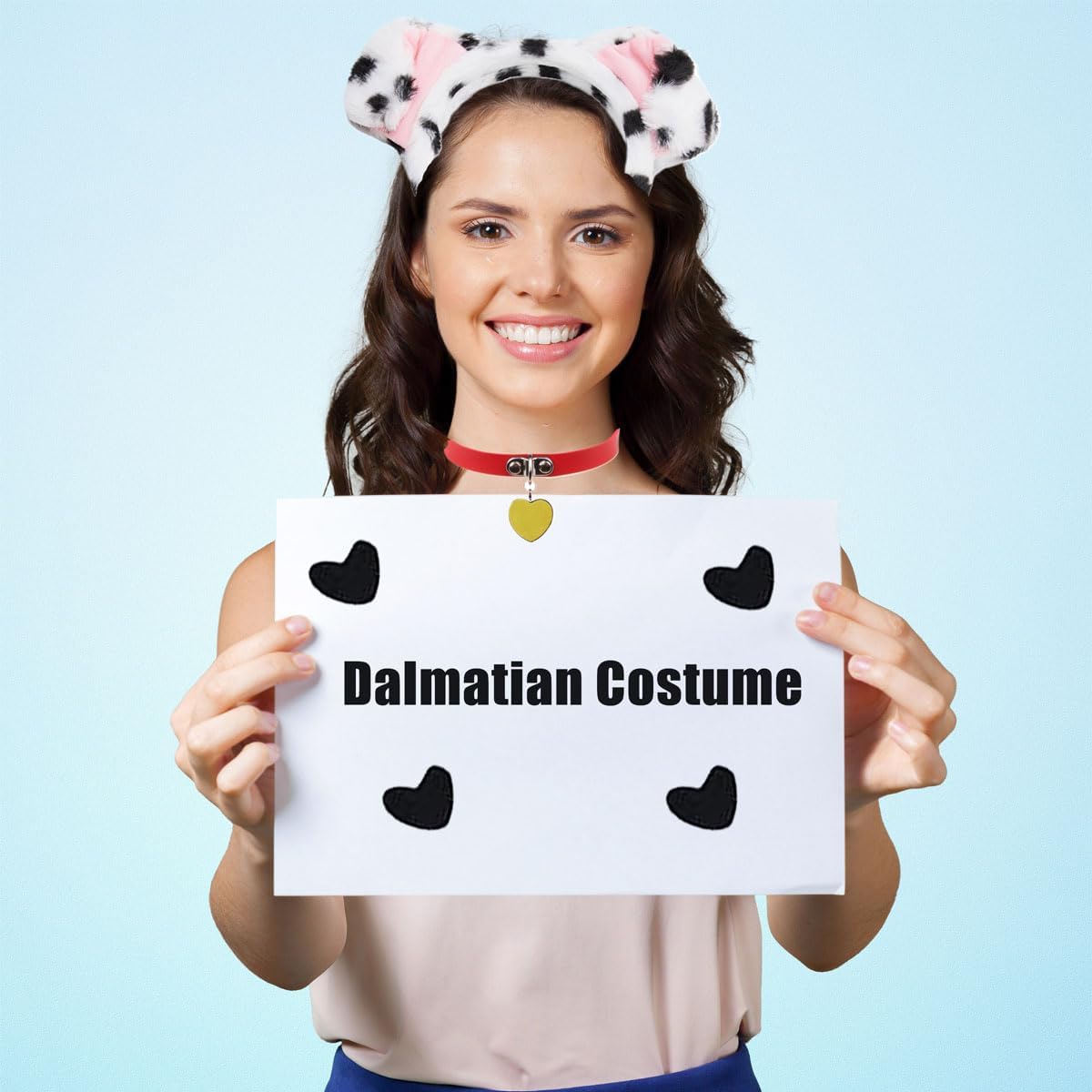 Dalmatian Ears Headband Tail Dalmatian Costume Adult Puppy Ears Headband Tail for Women Halloween Dalmatian Dress Up - Image 5