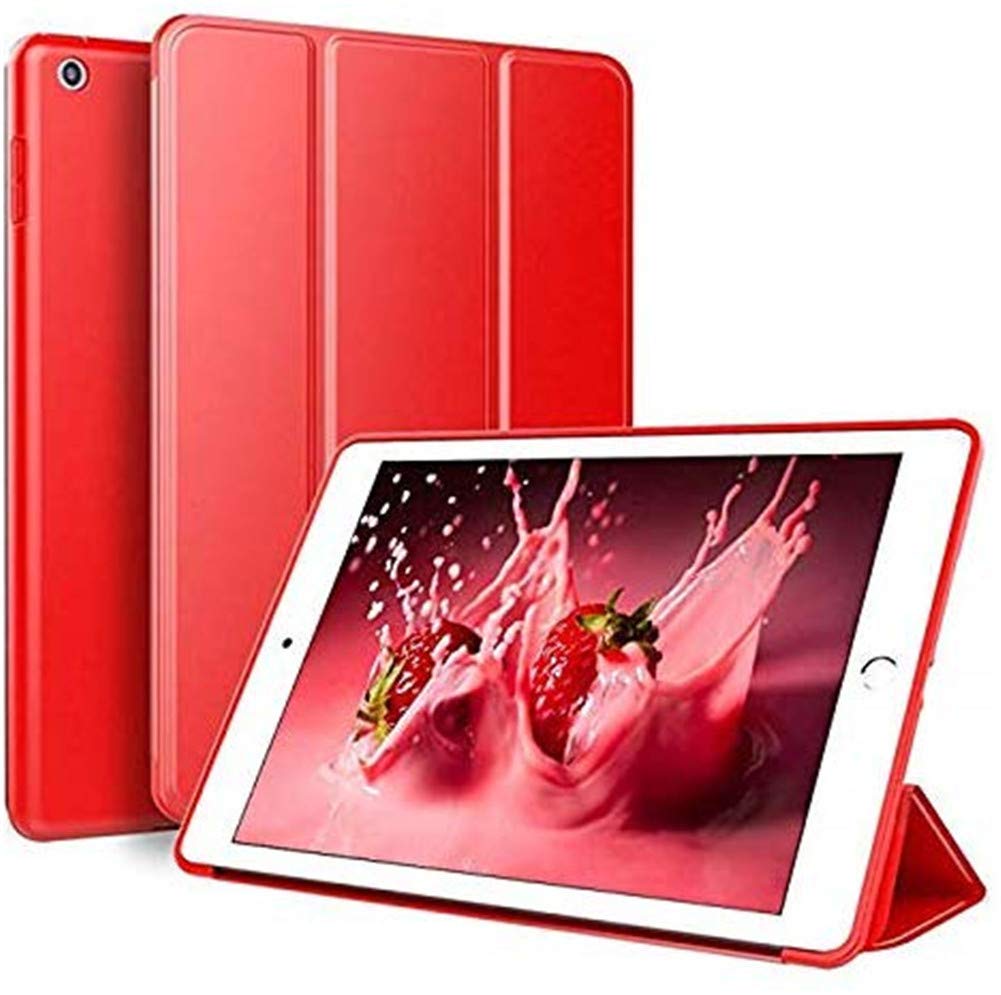 EelxkIpad Case 9.7 for 2017/2018 Ultra Slim Lightweight Smart Case TPU Soft Silicone Stand with Auto Sleep/Wake for Ipad Cover 9.7 Inch Ipad 5Th/6Th Generation,Red
