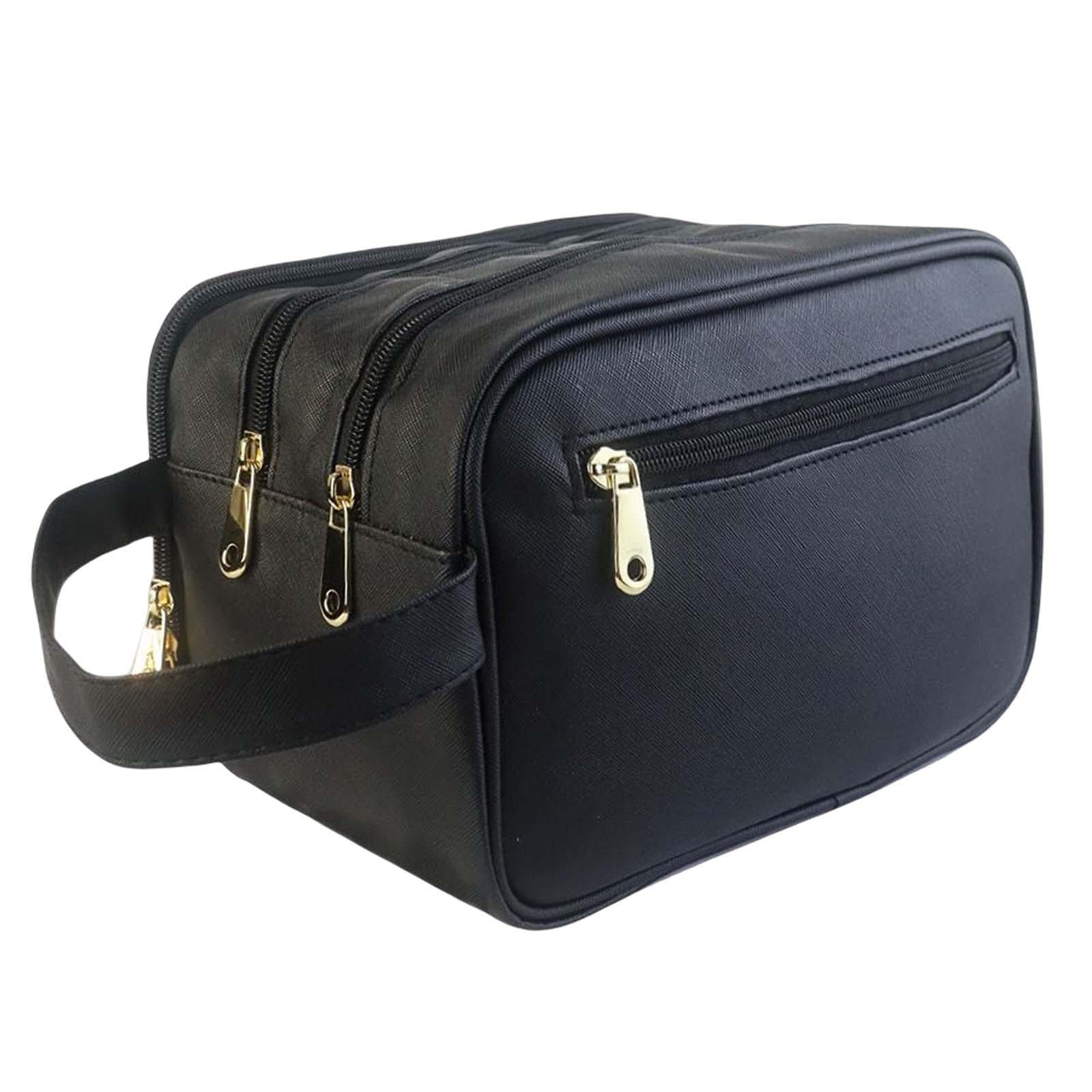 Neceser para hombre, impermeable, para artículos de tocador, accesorios, brochas y herramientas, Juego de 3 (negro), 28cmx15cmx18cm, como se muestra en la