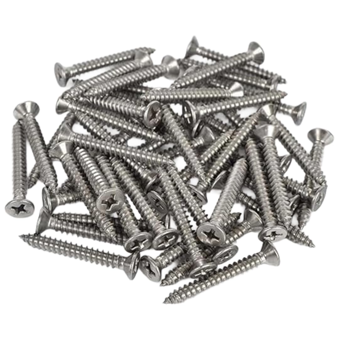 We provide 50Pcs Stainless Steel Self Tapping Screws 8x38mm (1.5 Inch) Phillips Flat Head,304 Grade Rust-Proof Metal Wood Screws for Home,Industrial Use (Stainless Steel Screw (8X38mm) 50Pcs)-image-16