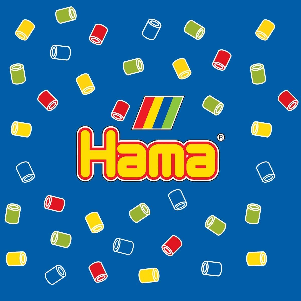 Hama Perlen 211-90 koralików do prasowania Midi, ok. 13 000 sztuk w puszce, 6 różnych, w paski, wielokolorowe