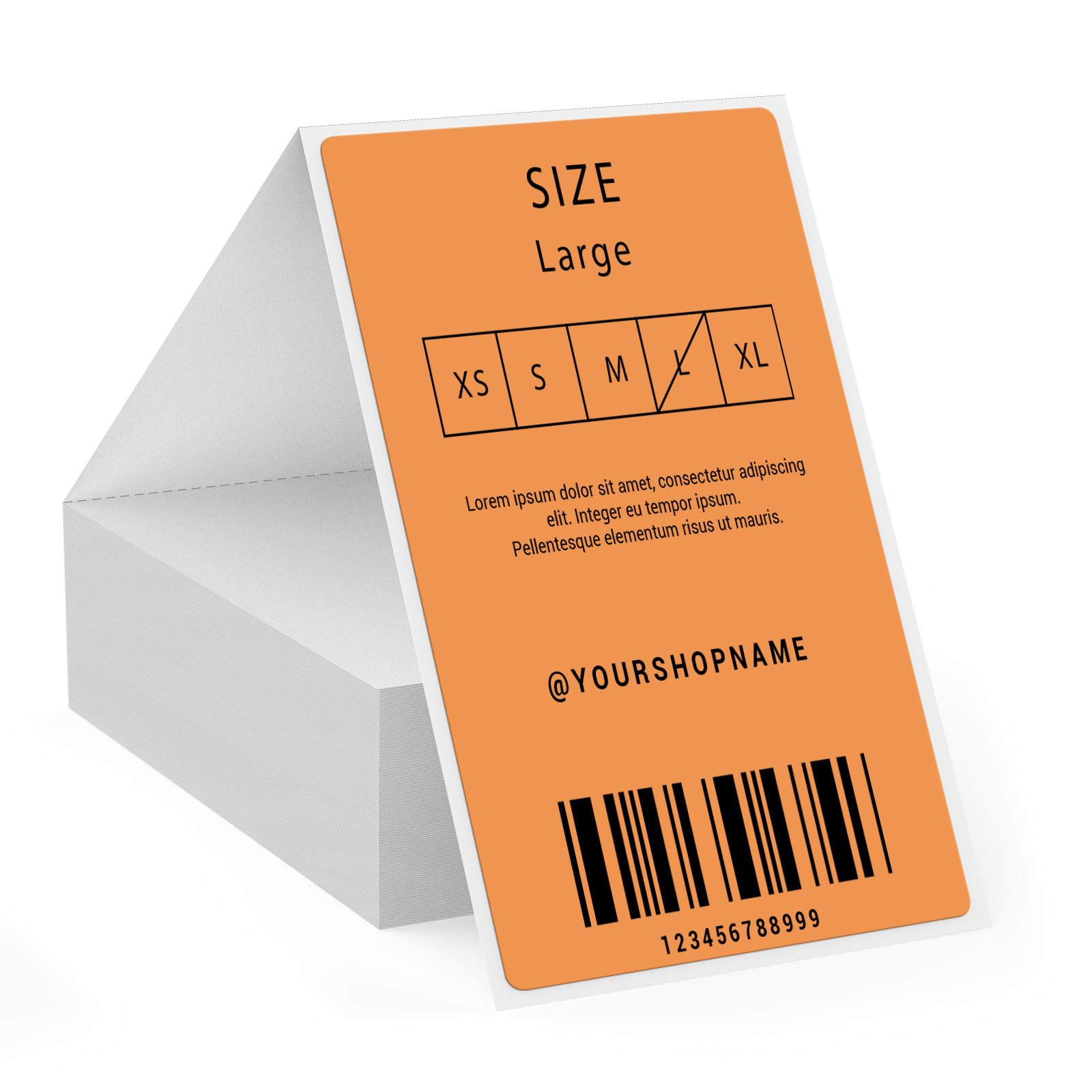Etiqueta Térmica Plegable Naranja 76 x 127 mm Imprimible Rectangular Pegatina Térmica Impermeable para Direccion Oficina Código de Barras Logotipos 300 Pieza