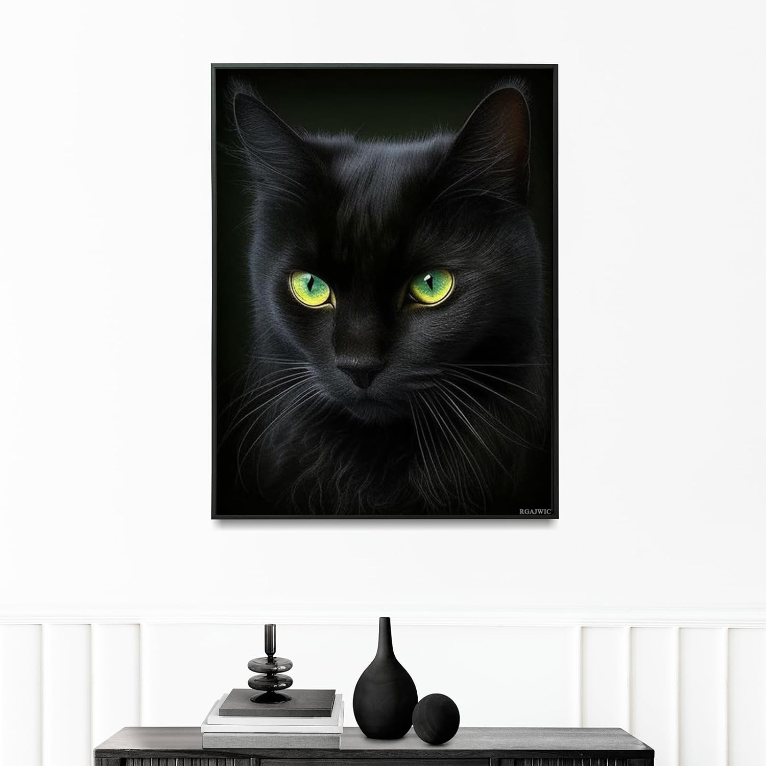 Black Cat DIY Diamond Painting Kits for Adults, Round Full Drill 5D DIY Diamond Painting Art Kits for Home Decoration and Room Wall Decor 12x16 inch image 3