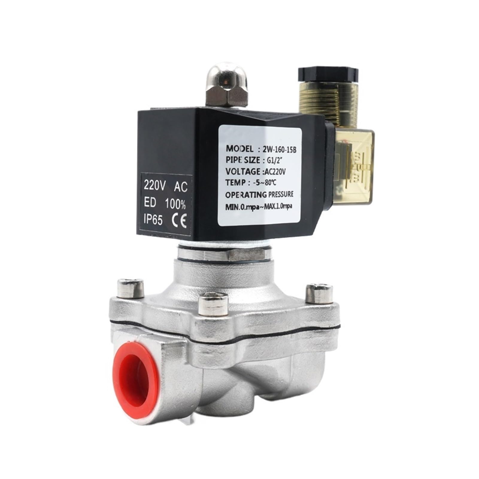 JJKKOZVQF AC110V 220V 380V 24V DC12V 24V,Normally closed, solenoid valve, 304 stainless steel, water valves,Moisture proof diaphragm(DN50B Plus)