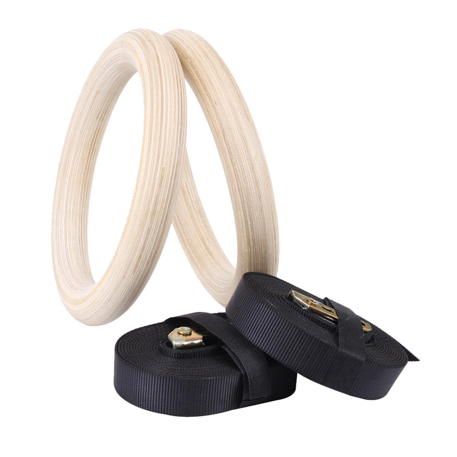 Anelli da Ginnastica in Legno, Anelli da Palestra per Esercizi Anelli Atletici per Costruzione Muscolare, Allenamento per Addominali, Allenamento per la Forza