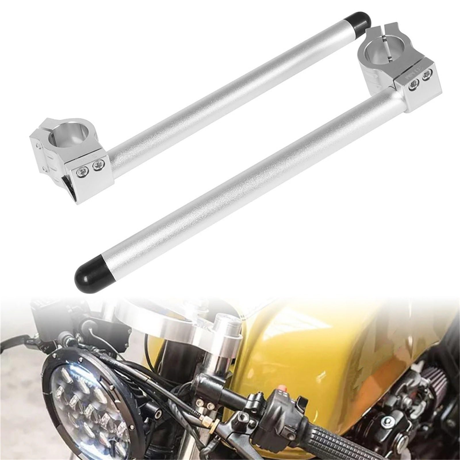 Rehausseur universel de guidon de moto en aluminium CNC 7/8" 22 mm à clipser pour Harley Adaptateur Guidon(32MM)