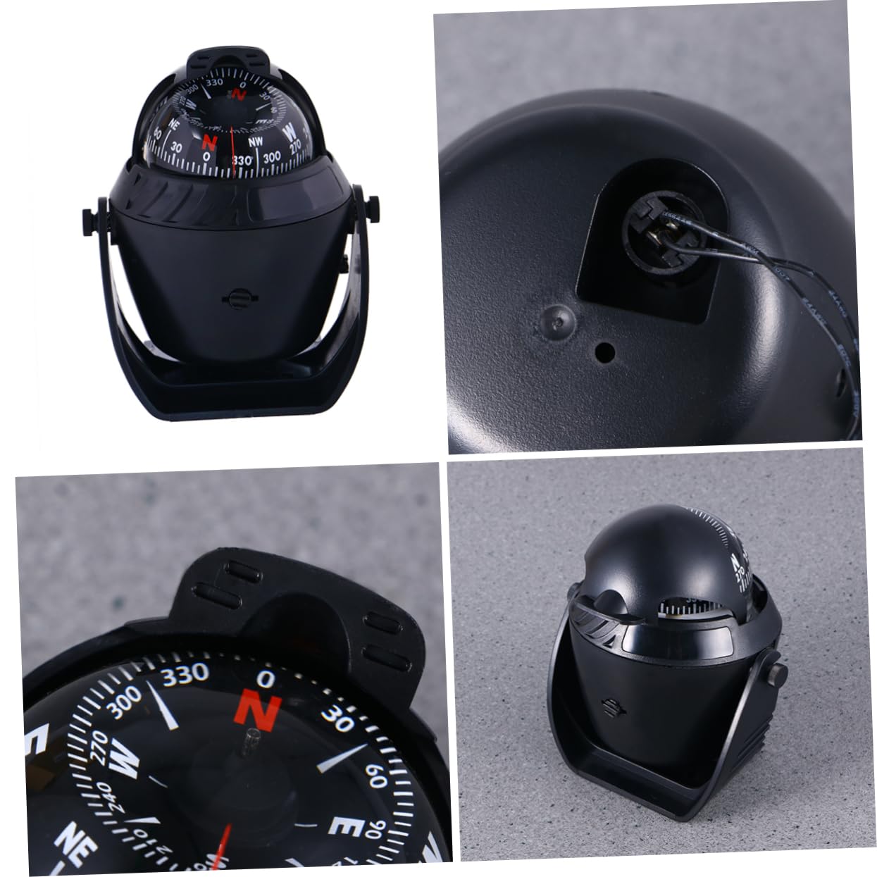 INOOMP Digital Boat Compass Jewel Pivot 12v Nautical Guide Ball Illuminated Marine Compass for Night Use