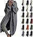 Kenhansion Womens Long Cardigan Sweaters Oversized Open Front Knit Chunky Warm Sweater Coat Fall Winter Knee Length Outwear (Dark Blue,4X-Large)