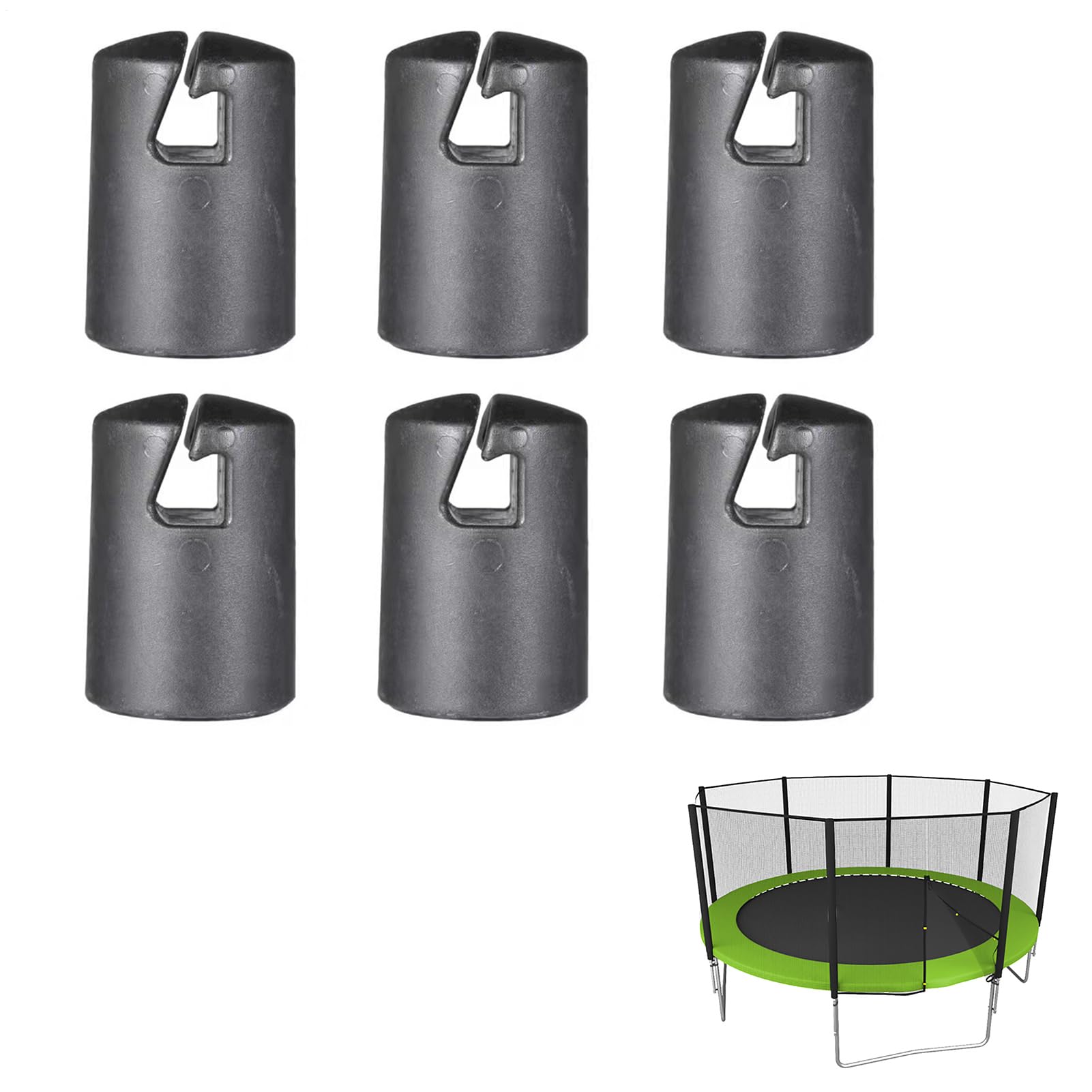 6pcs Trampoline Pole Cap Enclosures Trampoline Pole Caps, Trampolinen Pillar Rod End Protectors, Trampolinen Shell RodCap With Screw For 1.26 Inch Diameter TrampolinePoles