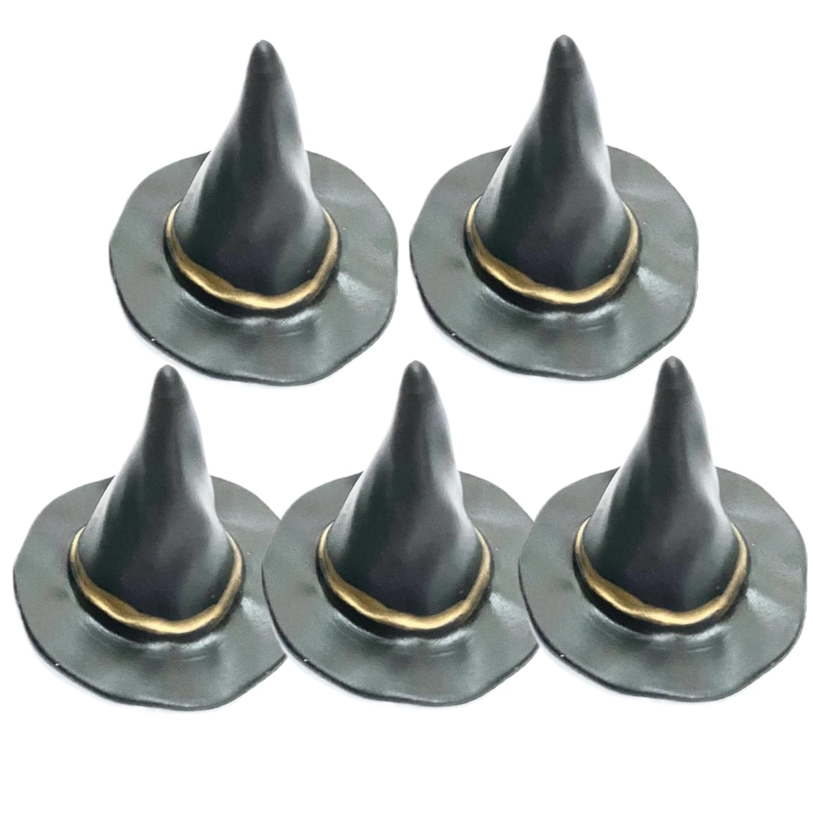 CNAFGBGG 5 Pcs Halloween Miniatures Black Tiny Witch Hat Diy Decorative Mini Halloween Figurines For Dollhouse, Wine Bottle, Party Table, Photo-Taking Ideal ..