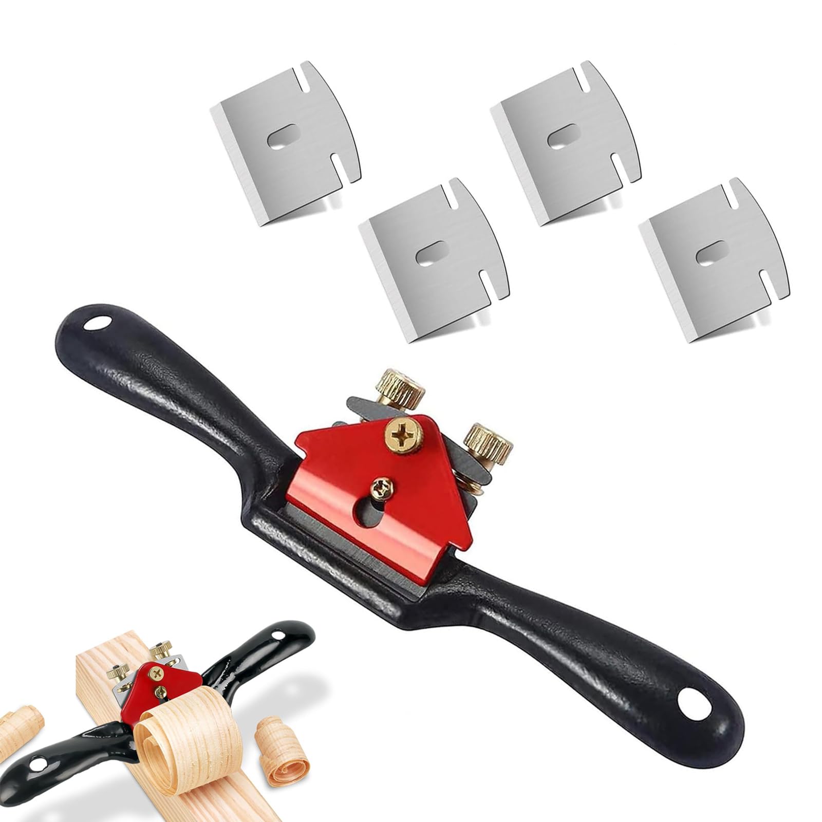 Wood Plane,9 Inch/210 mm Planers for Wood,Adjustable Universal Bench Hand Plane,Small Hand Planer Trimming Planer,Woodworking Repair Tools with 4 Replacement Blades for DIY Enthusiasts,Home Carpenters