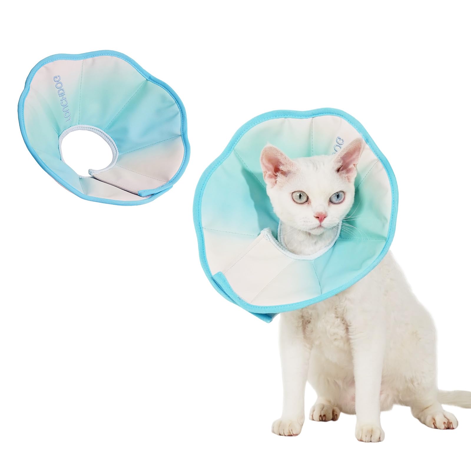 Adjustable Soft Cat Cone Collar - Waterproof Recovery Collar for Cats After Surgery, Lightweight Elizabethan Collar for Kittens, Small to Large