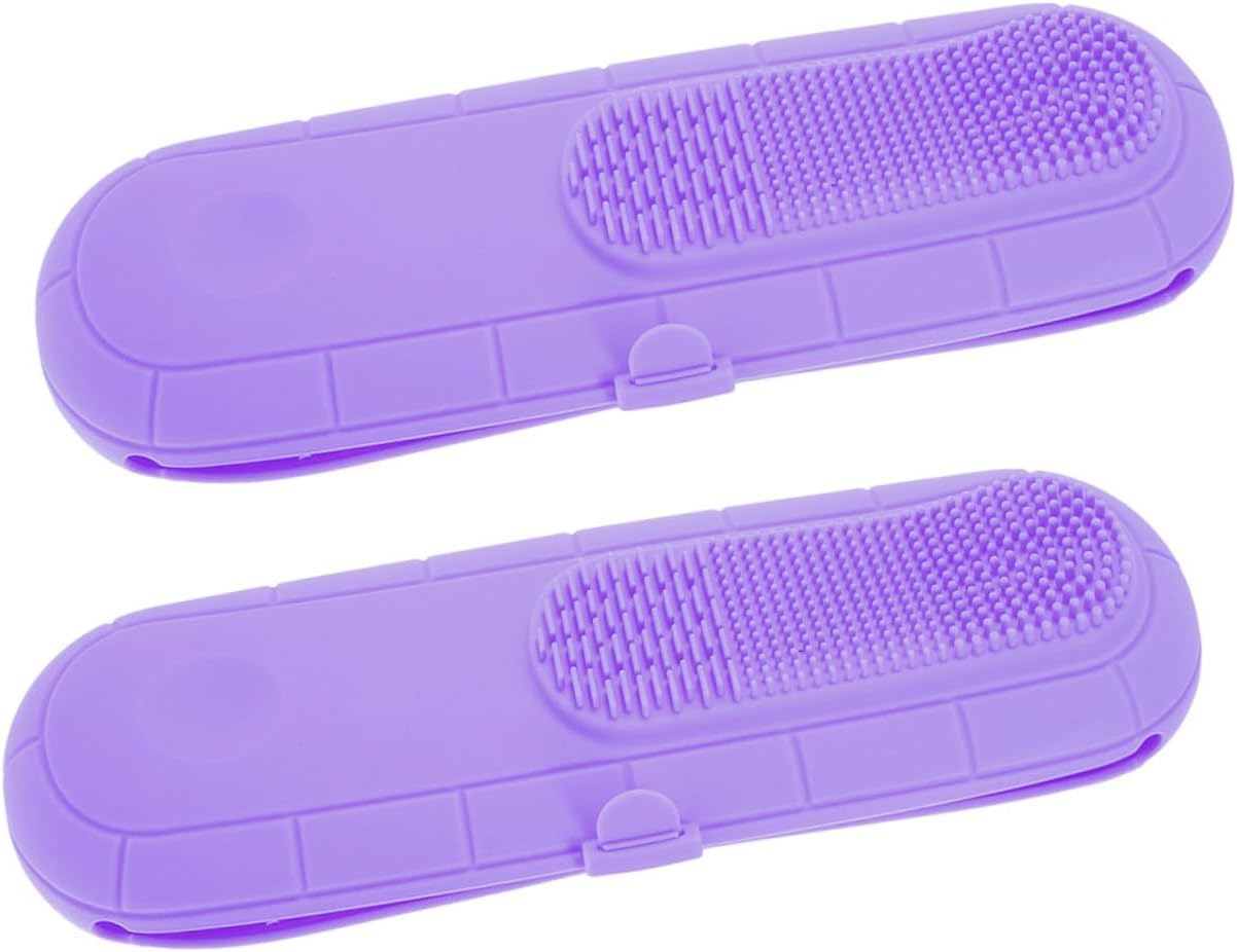 2pcs Portable Makeup Brush Bag Silicone Pouch Small Makeup Organizer Travel Cosmetic Case for Brush Storage and Skincare Accessories