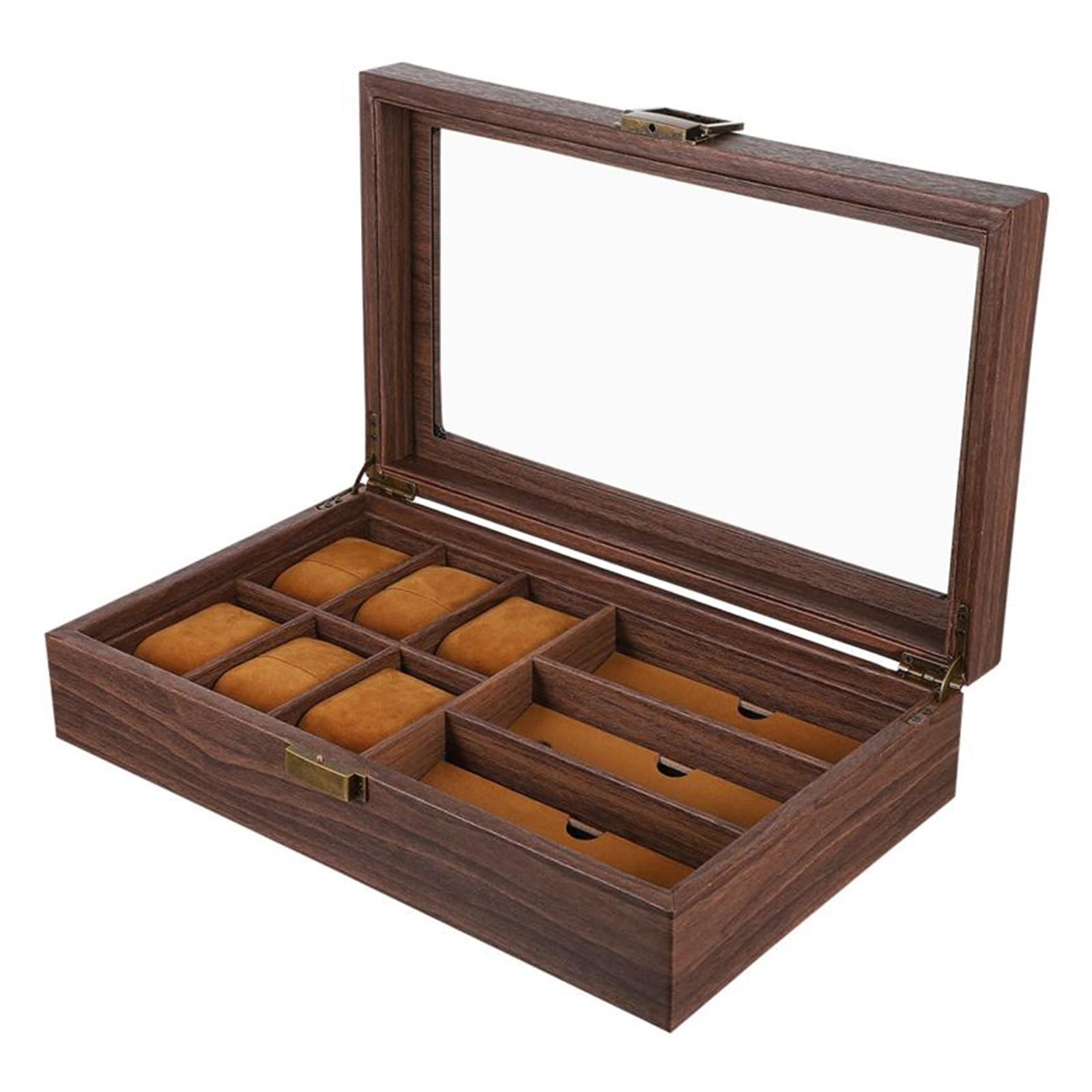 Montre caisse en bois rétro organisateur et présentoir pour lunettes