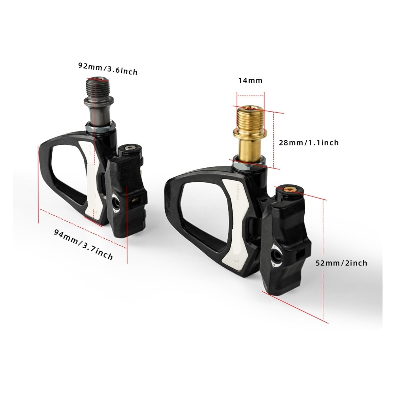 Pedales de Bicicleta Carretera Carbono con Mecanismo Clip SPD