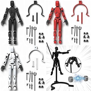 Cartlant Pack of 3 T13 Action Figure, Magnetic T13 Action Figure with 7 Weapons + 3 Hand Types, 3D Print Action Figures wi...